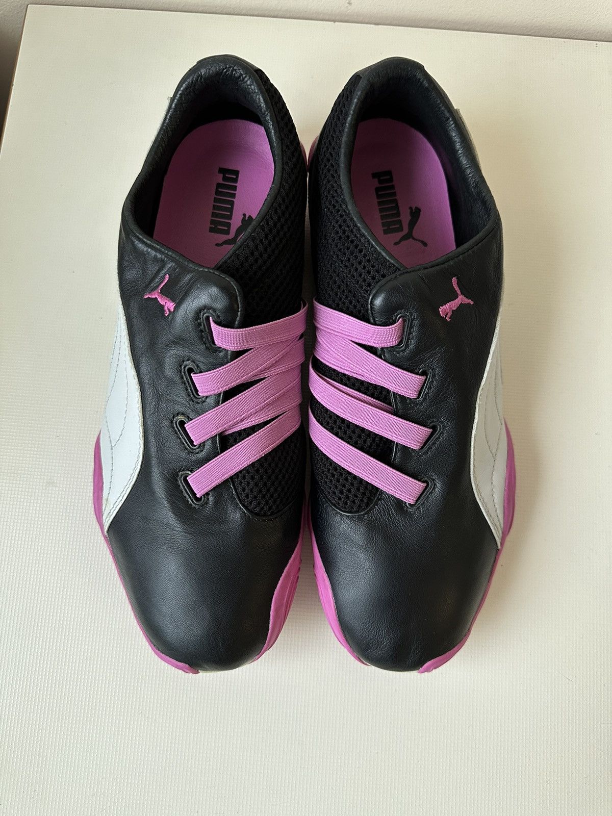 Puma Puma Slidre low pink black leather low top vintage shoes Size US 8.5 / IT 38.5 - 4 Thumbnail