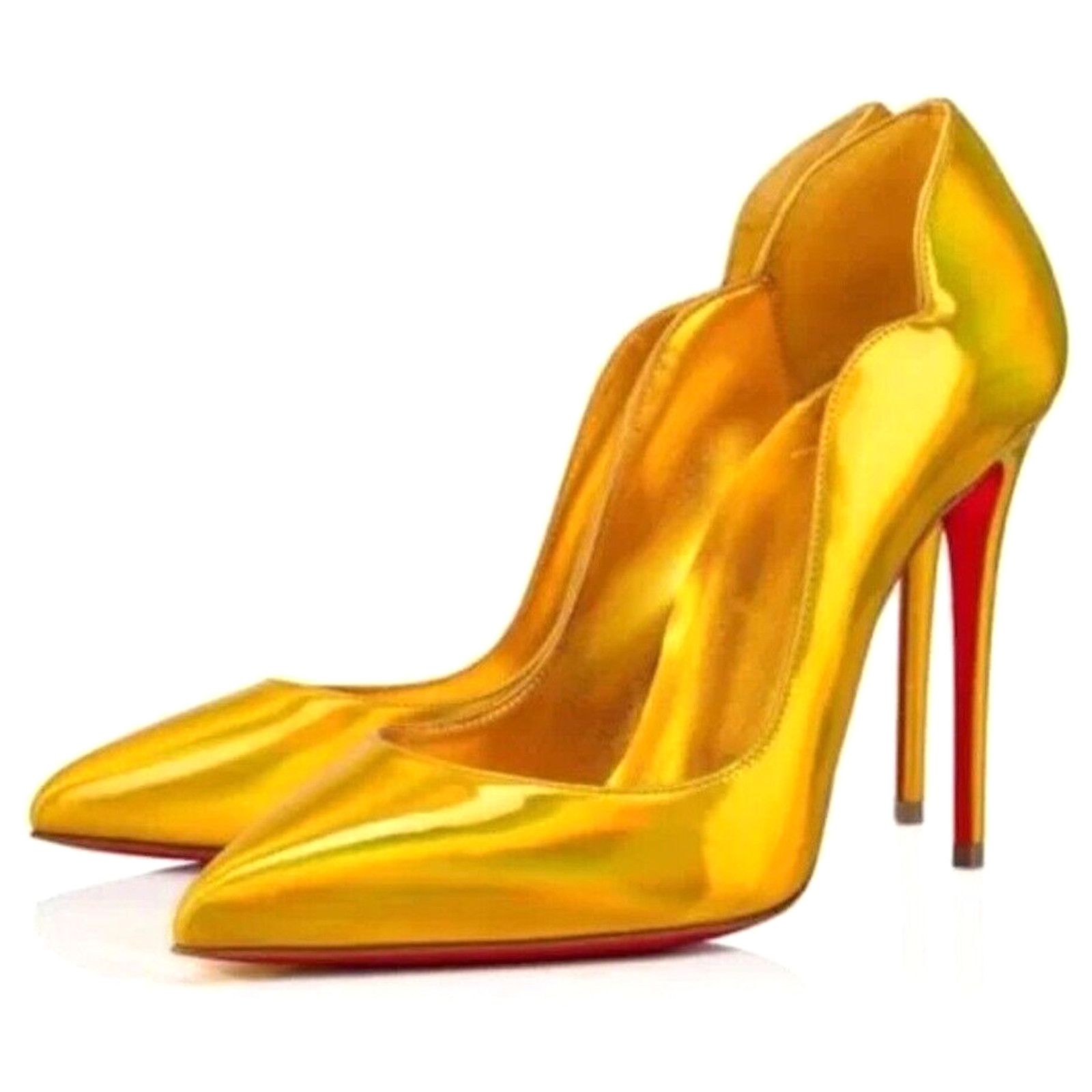 Christian Louboutin Christian Louboutin Hot Chick 100 Patent Yellow Pumps 36 Size US 6 / IT 36 - 6 Thumbnail