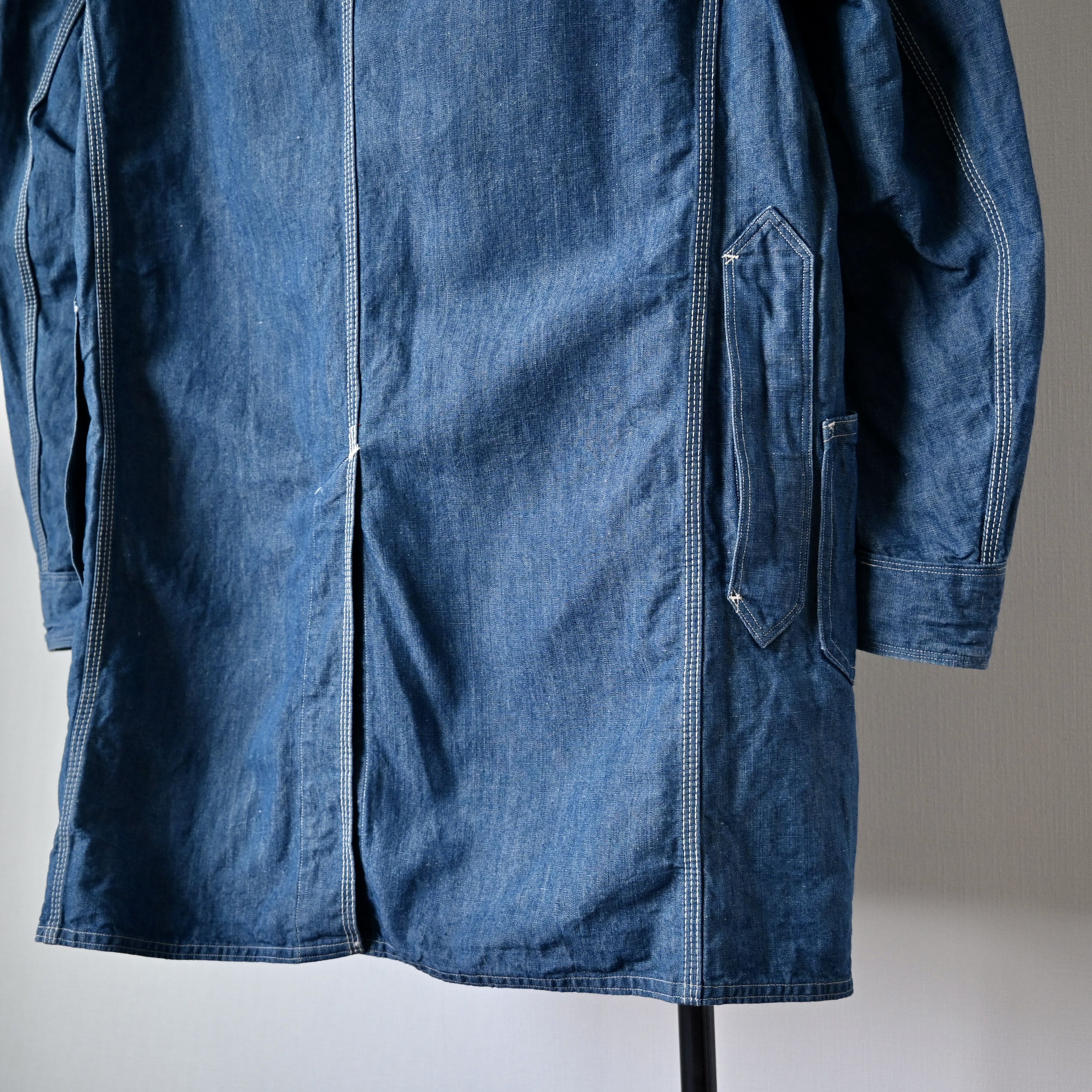 Beams Plus VTG 2000s BEAMS Plus cotton linen chambray engineer coat Size US S / EU 44-46 / 1 - 4 Thumbnail