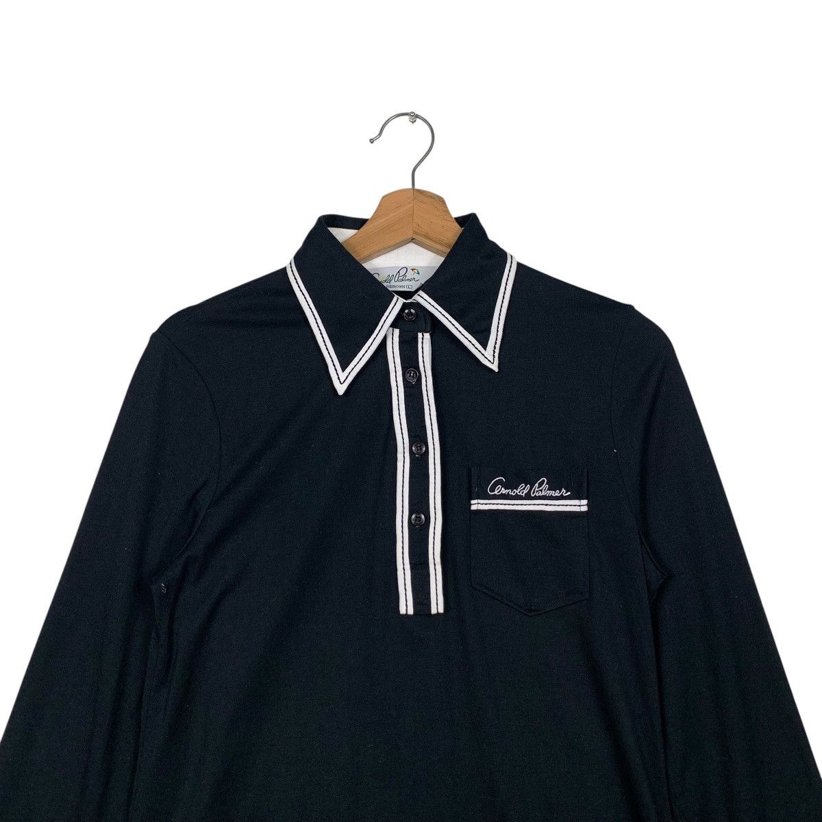 RENOWN ARNOLD PALMER Retro Long Sleeve Polos Shirt #2614-C117 Size L / US 10 / IT 46 - 2 Thumbnail