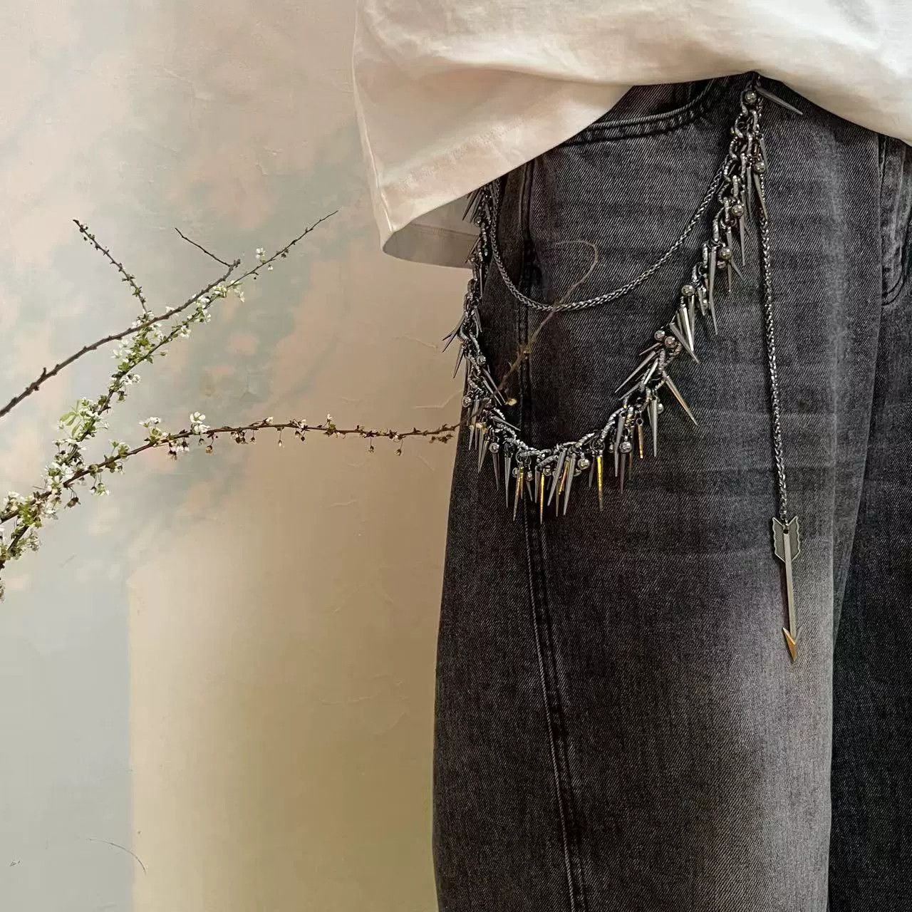 Vintage Retro hip-hop punk style jeans waist chain Size ONE SIZE - 5 Thumbnail