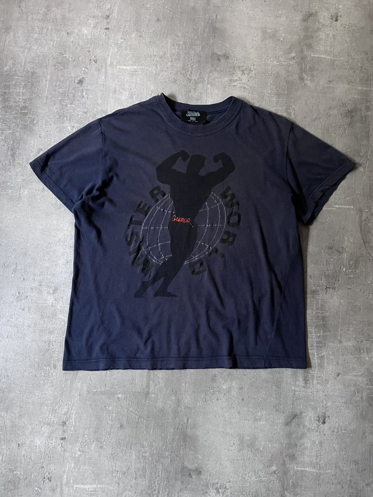 Jean Paul Gaultier Jean Paul Gaultier S/S 1992 Mister World navy T-shirt Size US M / EU 48-50 / 2 - 1 Thumbnail