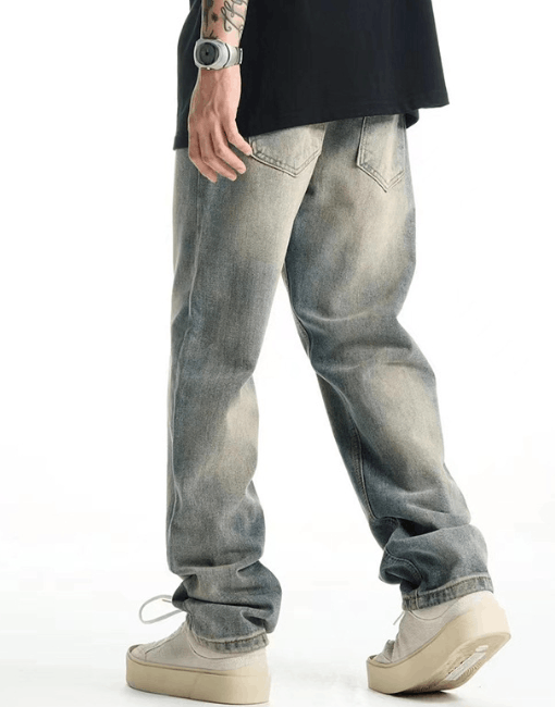Japanese Brand × Jean American casual elastic straight loose distressed jeans Size US 32 / EU 48 - 4 Thumbnail