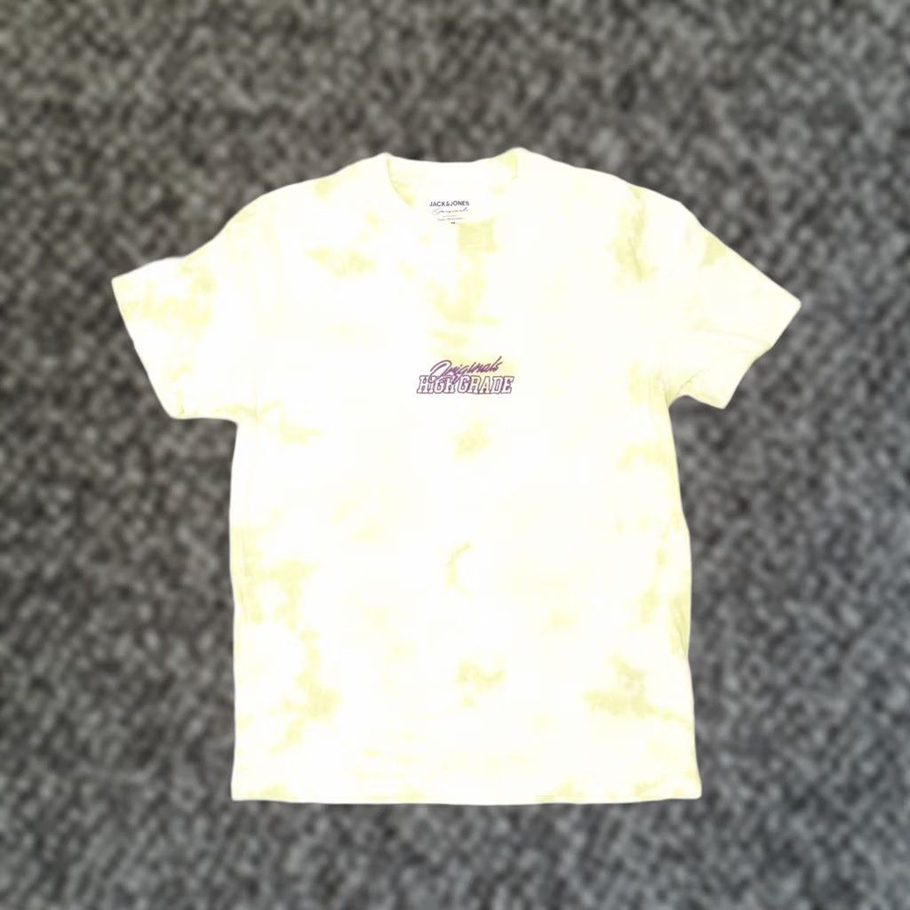 Jack & Jones JACK & JONES Mens T-Shirt Top Medium White Tie Dye Cotton Graphic AD10 Size US M / EU 48-50 / 2 - 1 Thumbnail