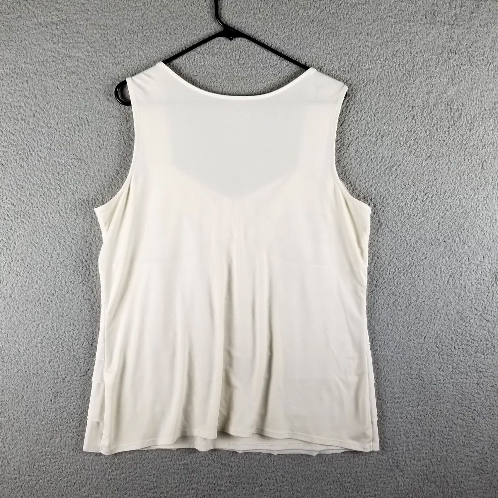Vintage Lane Bryant Blouse Shirt Woman 14/16 Ivory Knit Sleeveless V-Neck Ruffle Solid Size Woman 14/16 Vintage: No Size XL / US 12-14 / IT 48-50 - 7 Thumbnail