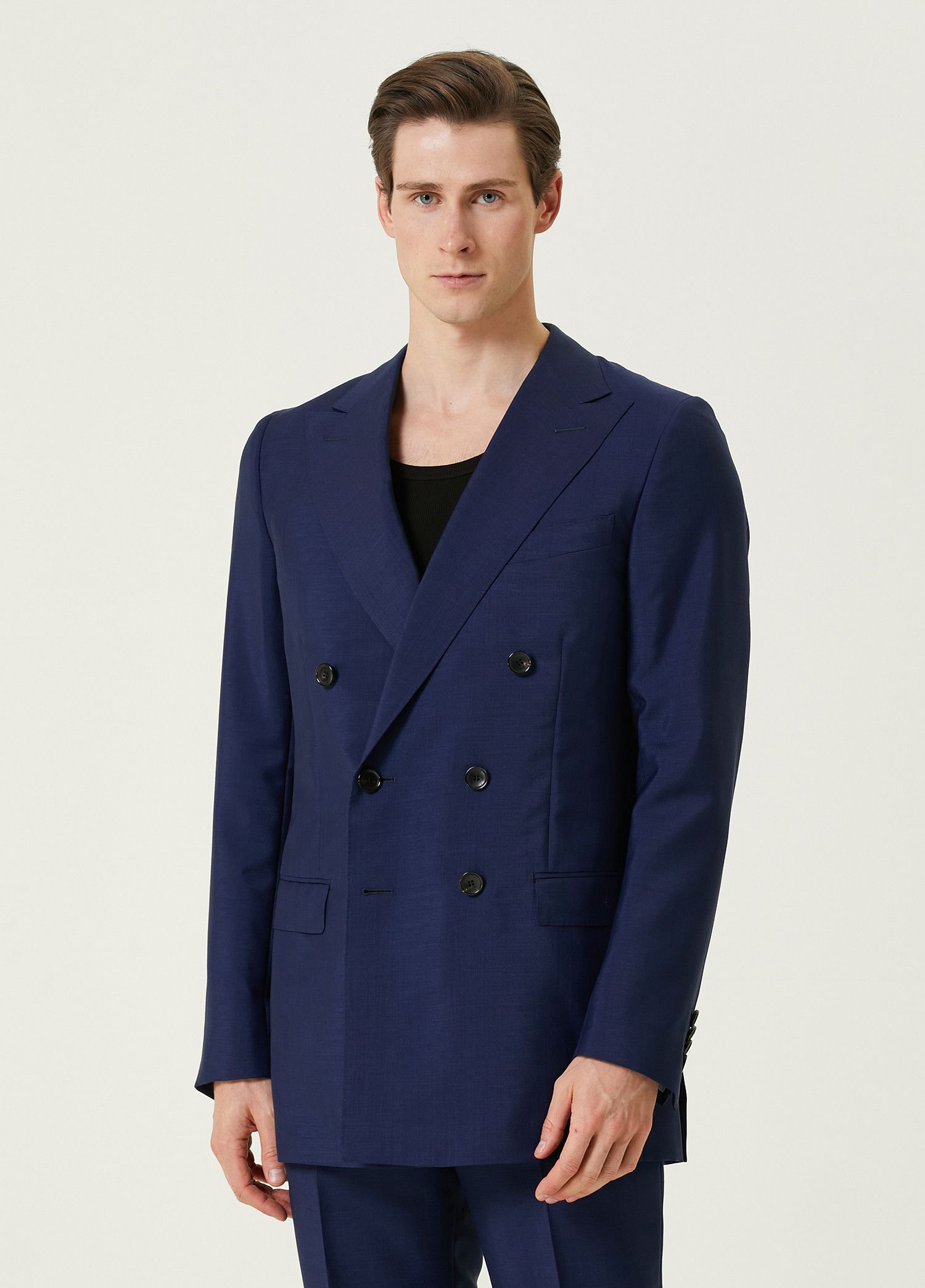 Bally o1y1224 Double Breasted Silk Blazer in Navy Size US S / EU 44-46 / 1 - 1 Thumbnail