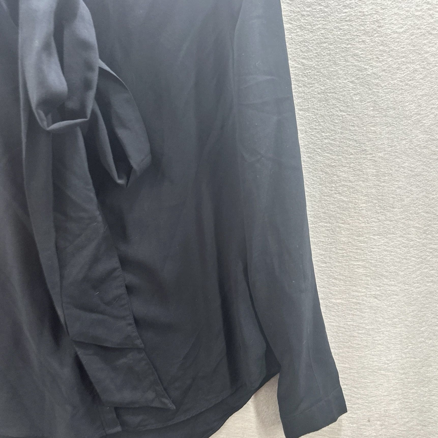 G-Star G Star Raw Blouse Womens M Long Sleeve Tie Neck Collared Black Cotton Shirt Womens Size M / US 6-8 / IT 42-44 - 3 Thumbnail