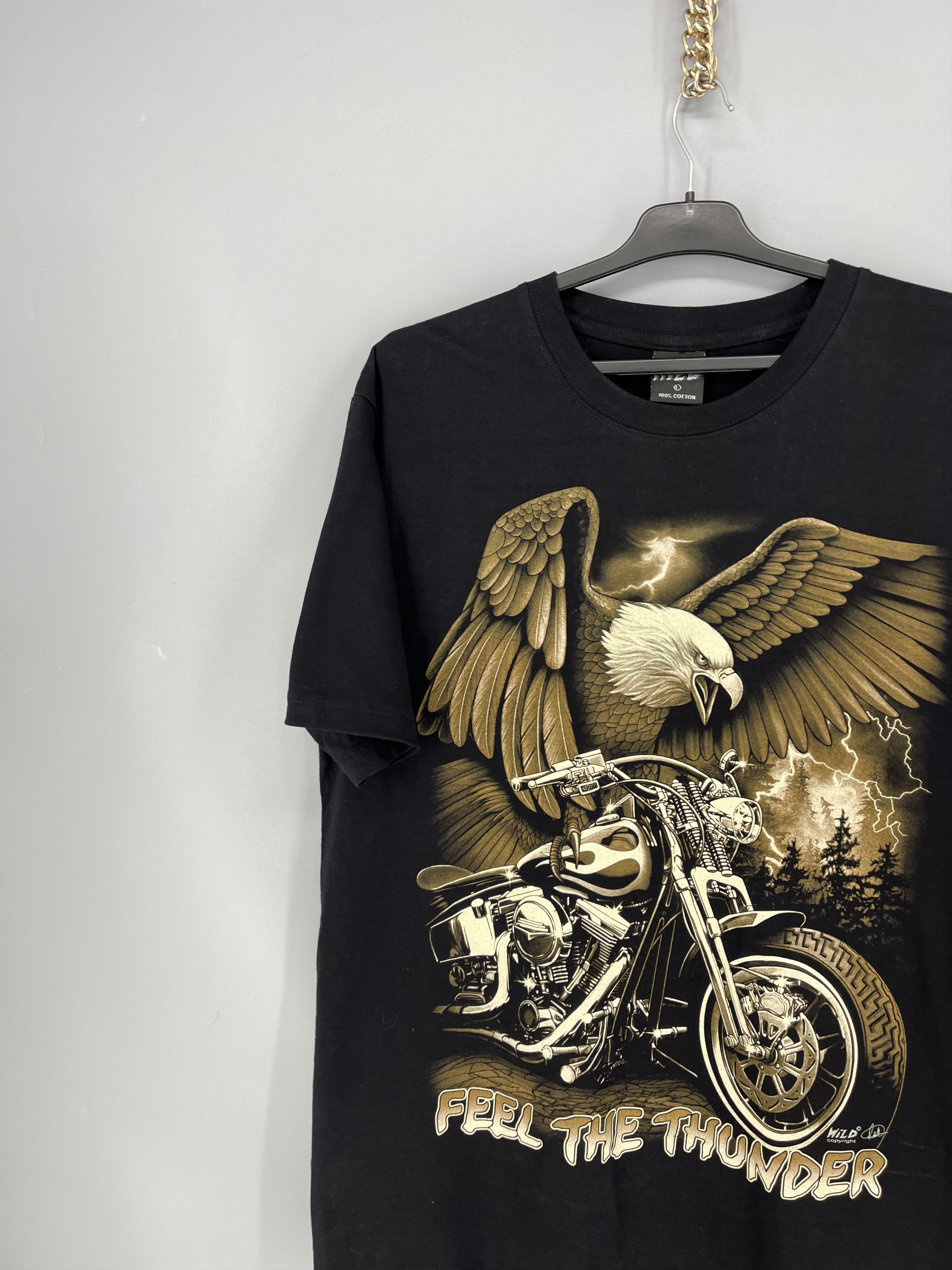 Vintage Vintage T Shirt motorcycle Feel the Thunder Size US L / EU 52-54 / 3 - 4 Thumbnail