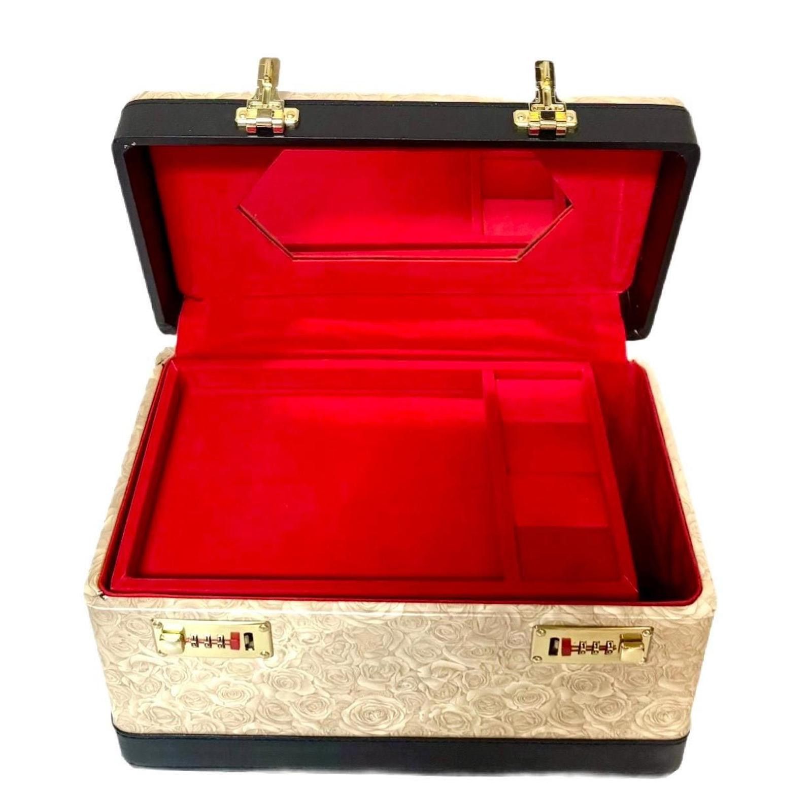 Other Jewelry Briefcase Box: Large Ivory Rose PU Leather Size ONE SIZE - 2 Thumbnail
