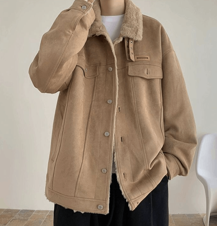 Japanese Brand American retro khaki high street thick fleece jacket y2k Size US L / EU 52-54 / 3 - 2 Thumbnail