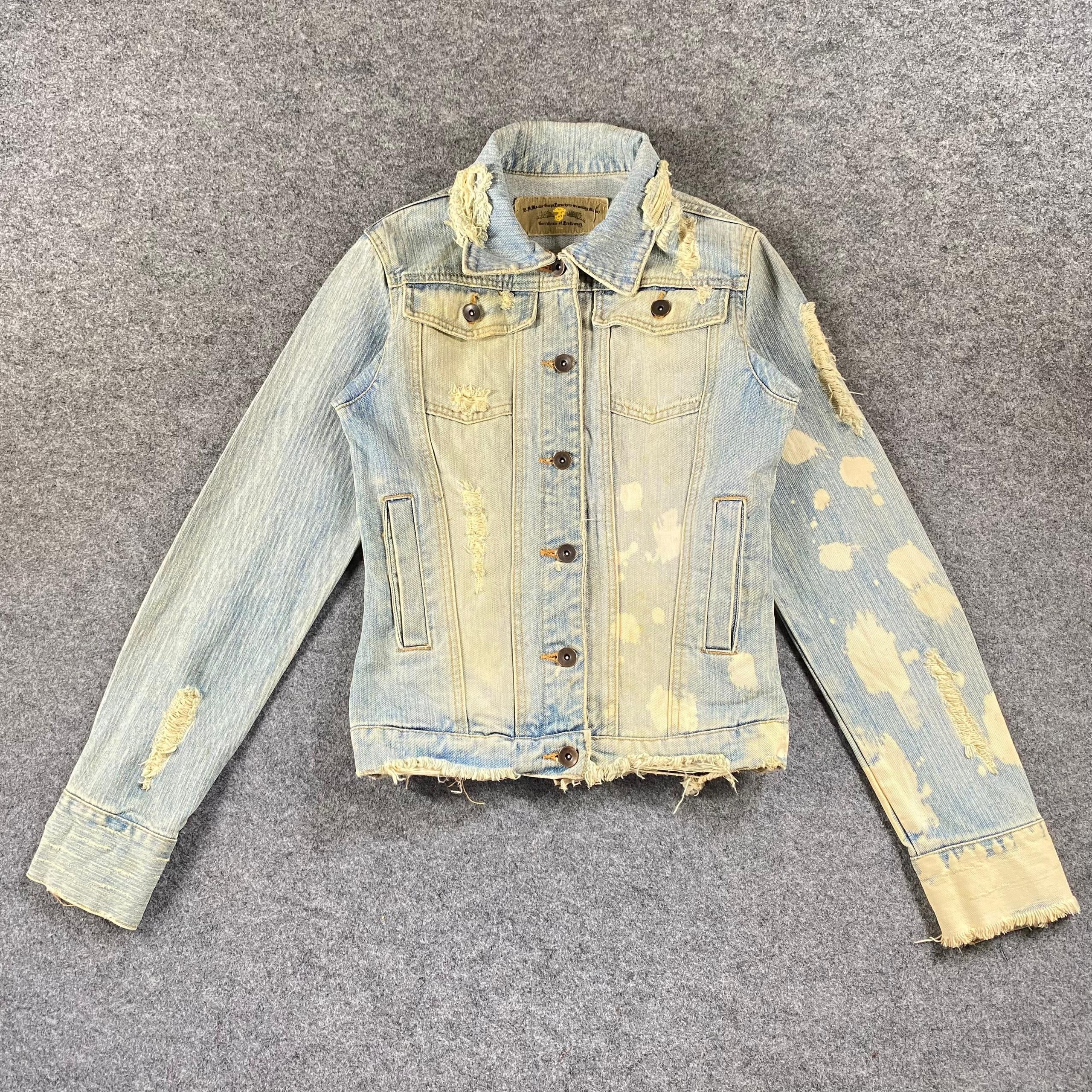 Issey Miyake Vintage 90s Us Marine Denim Jacket Size S / US 4 / IT 40 - 3 Thumbnail