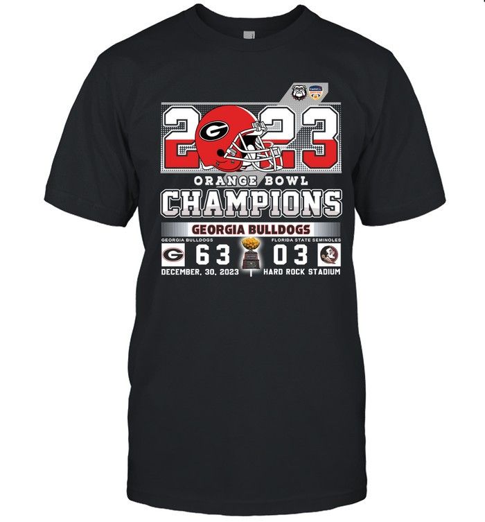 Designer 2 Sided Bulldogs 2023 Orange Bowl Champs-Unisex T-Shirt Size M / US 6-8 / IT 42-44 - 1 Thumbnail