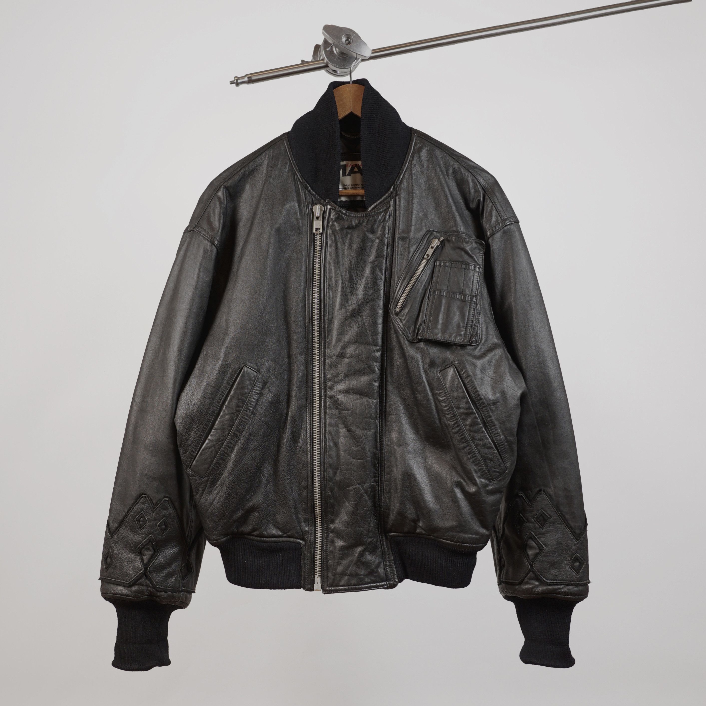 Kansai Yamamoto 90's Kansai Yamamoto / Genuine Leather Bomber Jacket Size US M / EU 48-50 / 2 - 1 Thumbnail