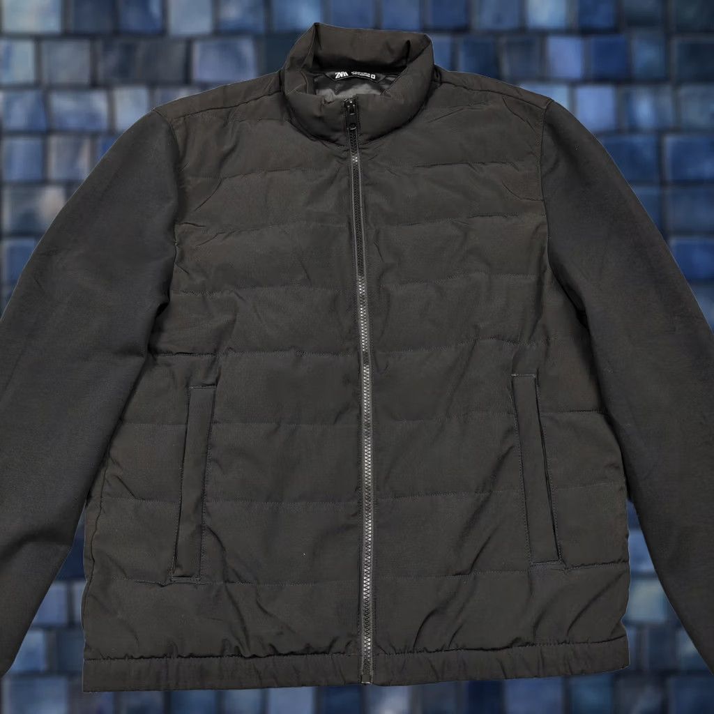 Zara Zara Jacket Mens Medium Black Puffer Full Zip Stretch Lined Pockets Soft Shell - Pre-owned - Excellent Size US M / EU 48-50 / 2 - 1 Thumbnail
