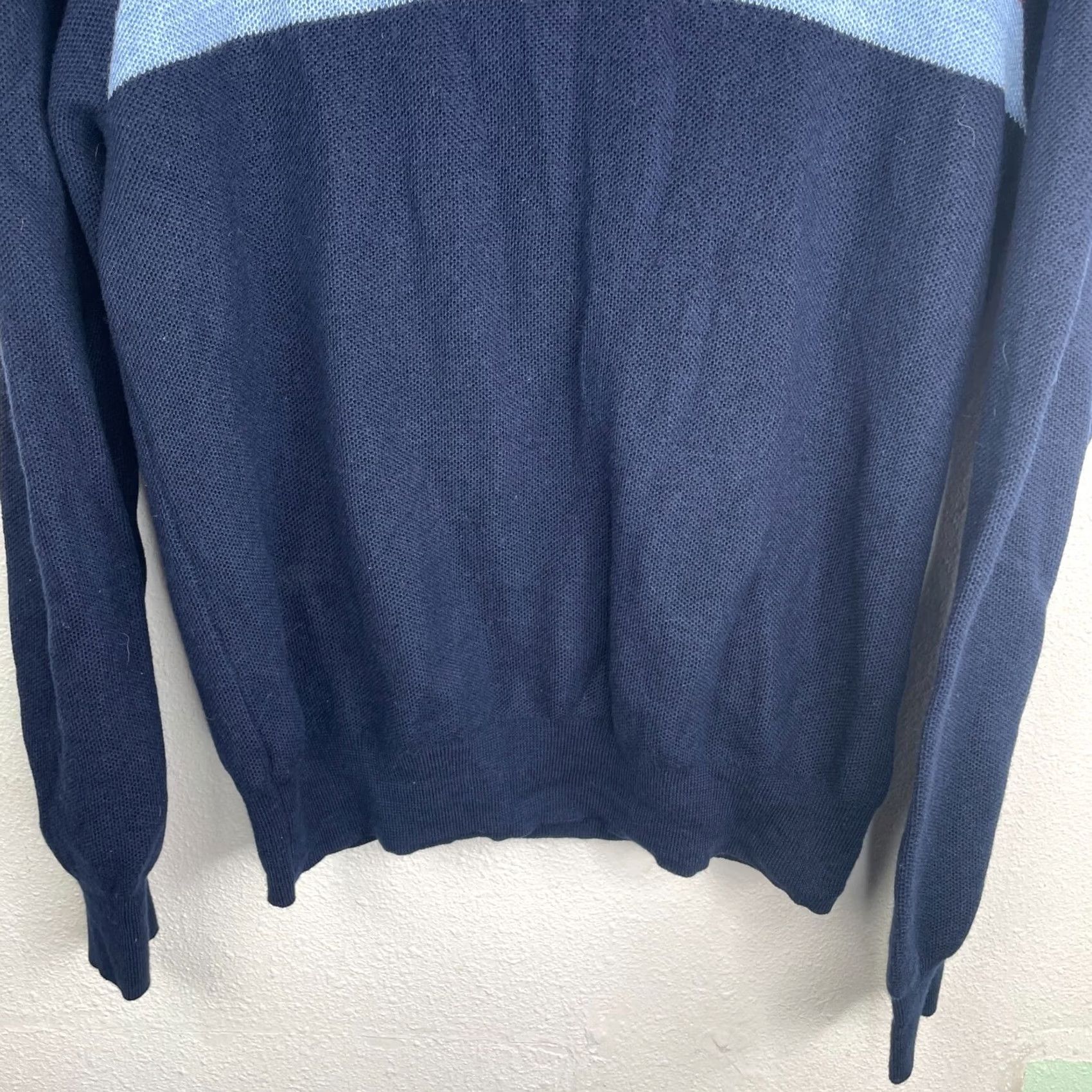 Brooks Brothers Brooks Brothers Men's Sweater 1/4 Zip Merino Wool Navy L Mock Neck Pullover Classic 100% Wool Size L Size US L / EU 52-54 / 3 - 2 Thumbnail
