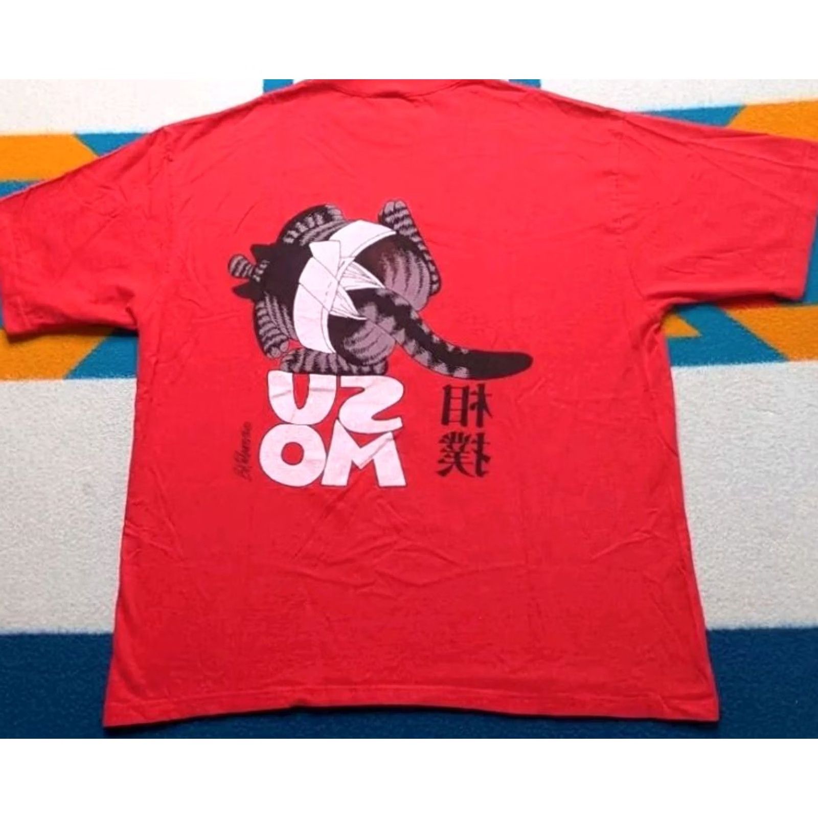 Vintage VINTAGE B Kliban Sumo Cat Shirt Red Large USA Double Sided Single Stitch Mens Size US L / EU 52-54 / 3 - 2 Thumbnail