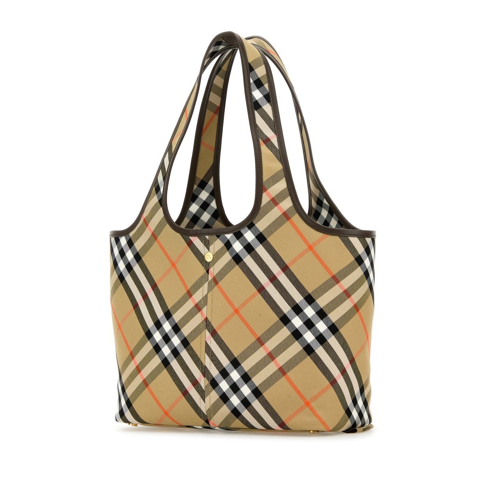 Burberry BURBERRY Small Check Beige Canvas Shopper Tote Bag New Size ONE SIZE - 2 Thumbnail