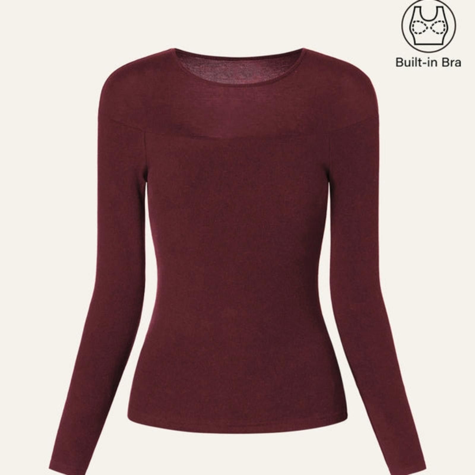 Designer OGL Light Thermal Tencel Wool Sheer Shoulder Brami Top Size S / US 4 / IT 40 - 4 Thumbnail