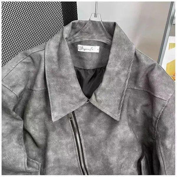 Japanese Brand Fuka Retro Street Loose Biker Style PU Leather Jacket Size US XL / EU 56 / 4 - 4 Thumbnail