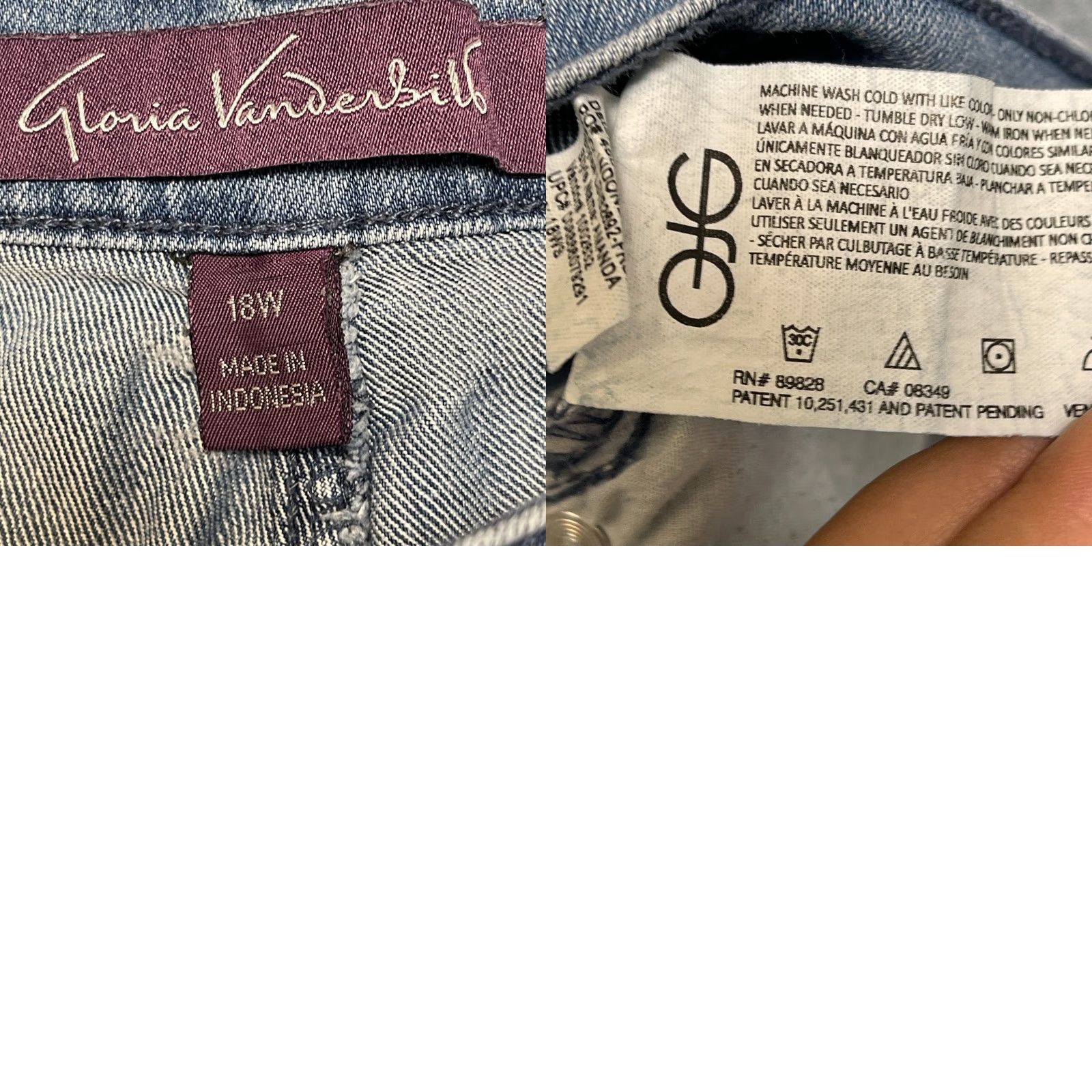 Gloria Vanderbilt Gloria Vanderbilt Amanda Jeans Womens 18W 28x40 Blue Denim Cotton High Rise Size 40" / US 18 - 9 Thumbnail