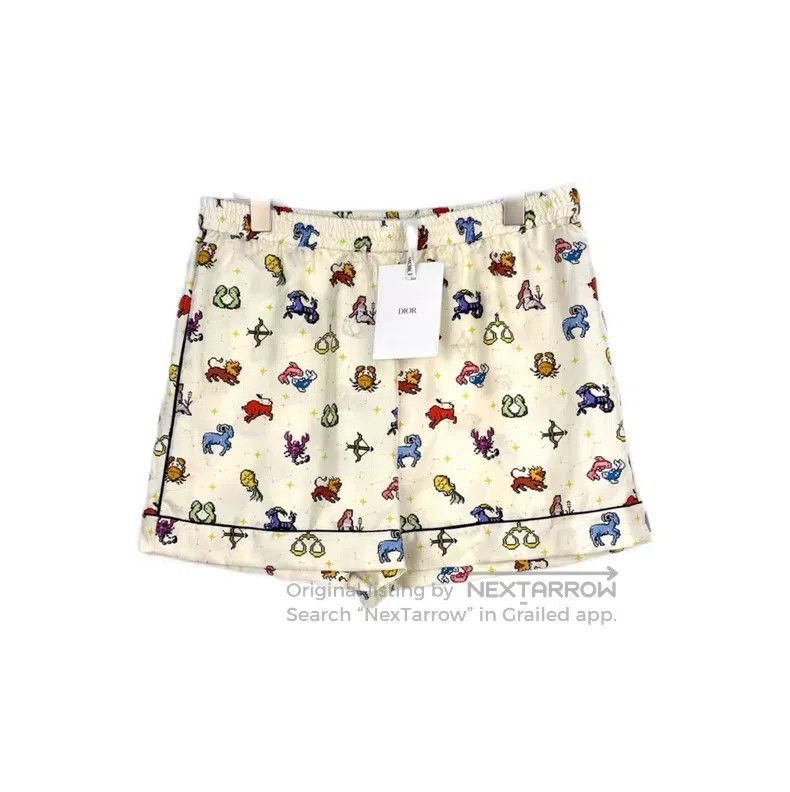 Dior Dior Beige constellation pattern mulberry silk shorts Size 26" / US 2 / IT 38 - 1 Thumbnail