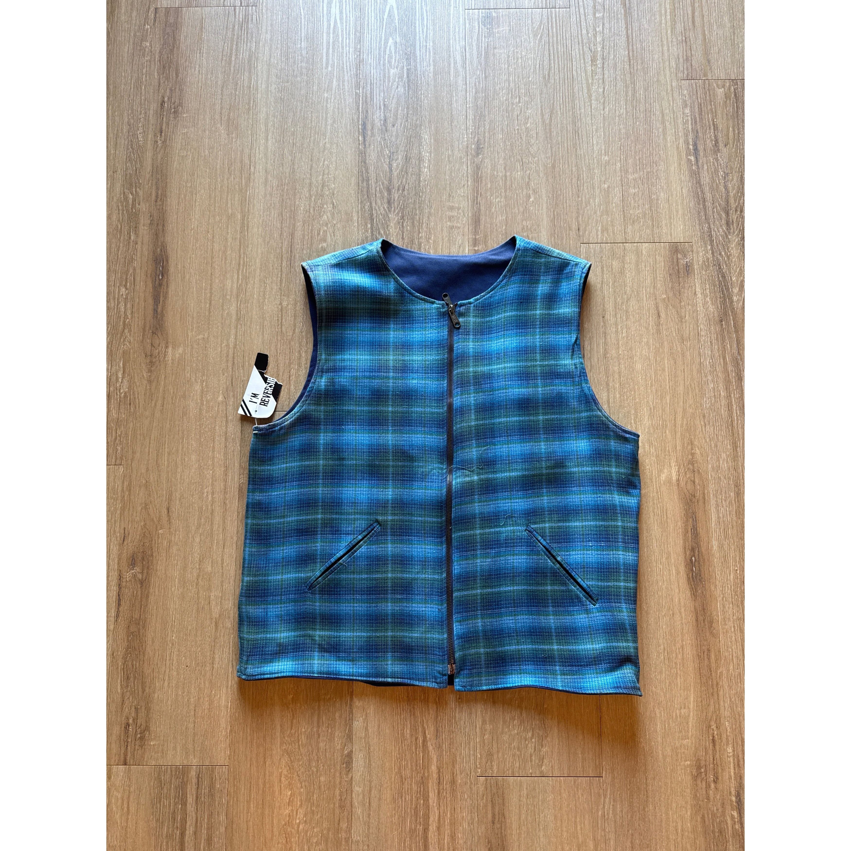 Vintage Vintage 90s Be-Bop Plaid Cargo Reversible Vest Size US L / EU 52-54 / 3 - 1 Thumbnail
