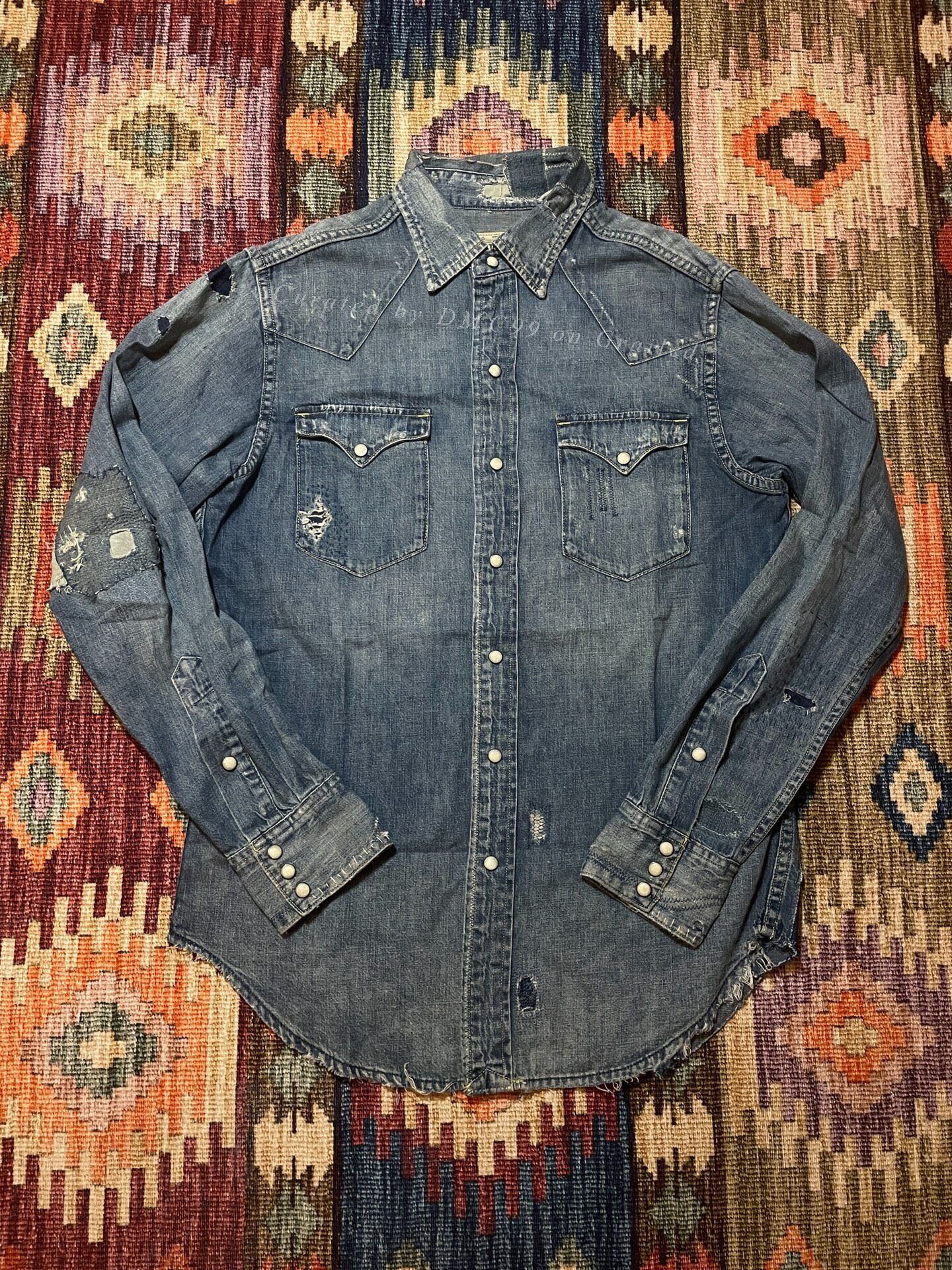 Ralph Lauren Ralph Lauren Distressed Patch Western Denim Shirt Size US S / EU 44-46 / 1 - 1 Thumbnail