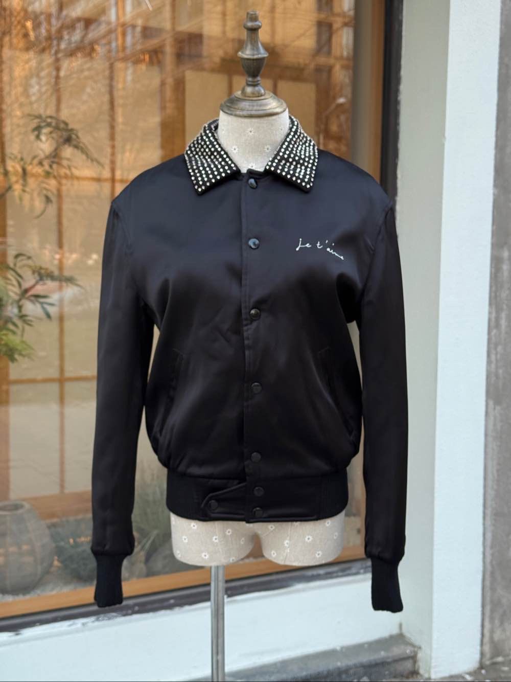 Saint Laurent Paris Saint Laurent Je T'aime Rhinestone Collar Jacket Size 34 Size XXS / US 00 / IT 34 - 1 Thumbnail