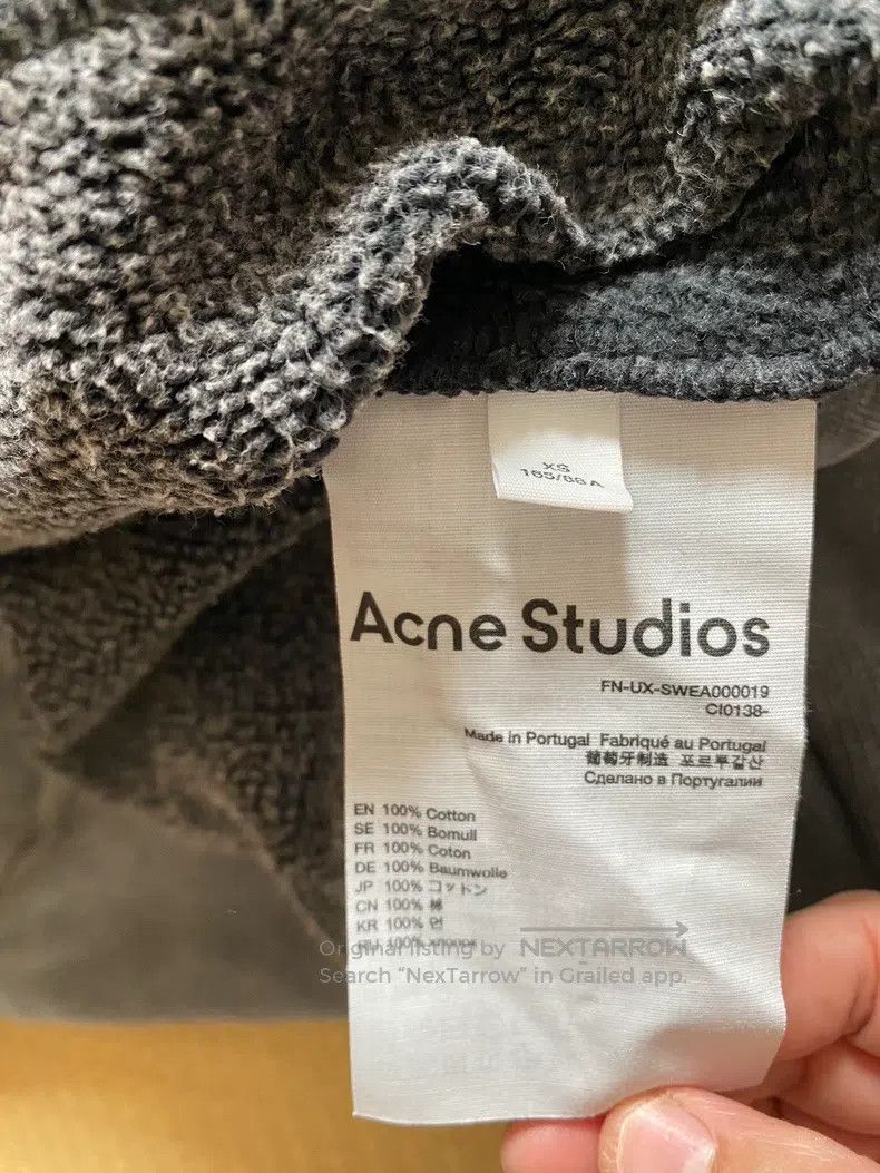 Acne Studios Hooded Washed Gray Sweatshirt
