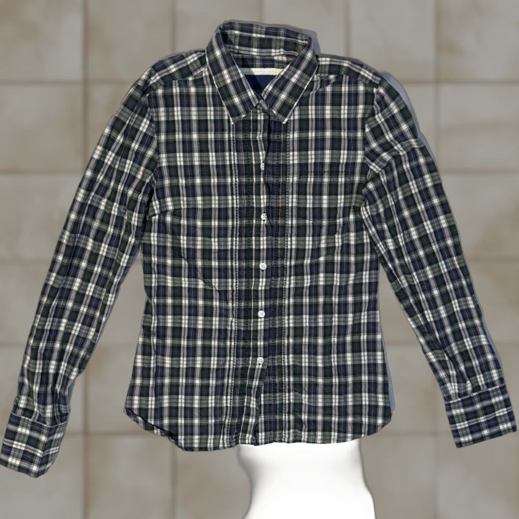American Eagle Outfitters American Eagle Outfitters Shirt Forest Green Plaid Button-Up Adult XS Womens Size XS / US 0-2 / IT 36-38 - 1 Thumbnail