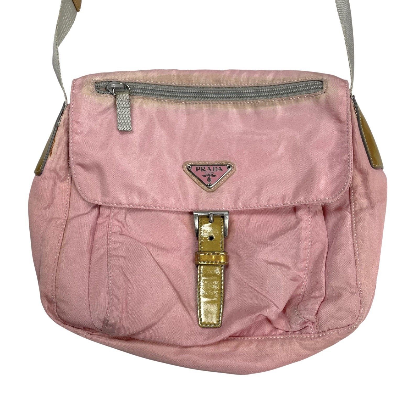 Prada Prada Shoulder Bag Pink Nylon Crossbody Bag Size ONE SIZE - 2 Thumbnail