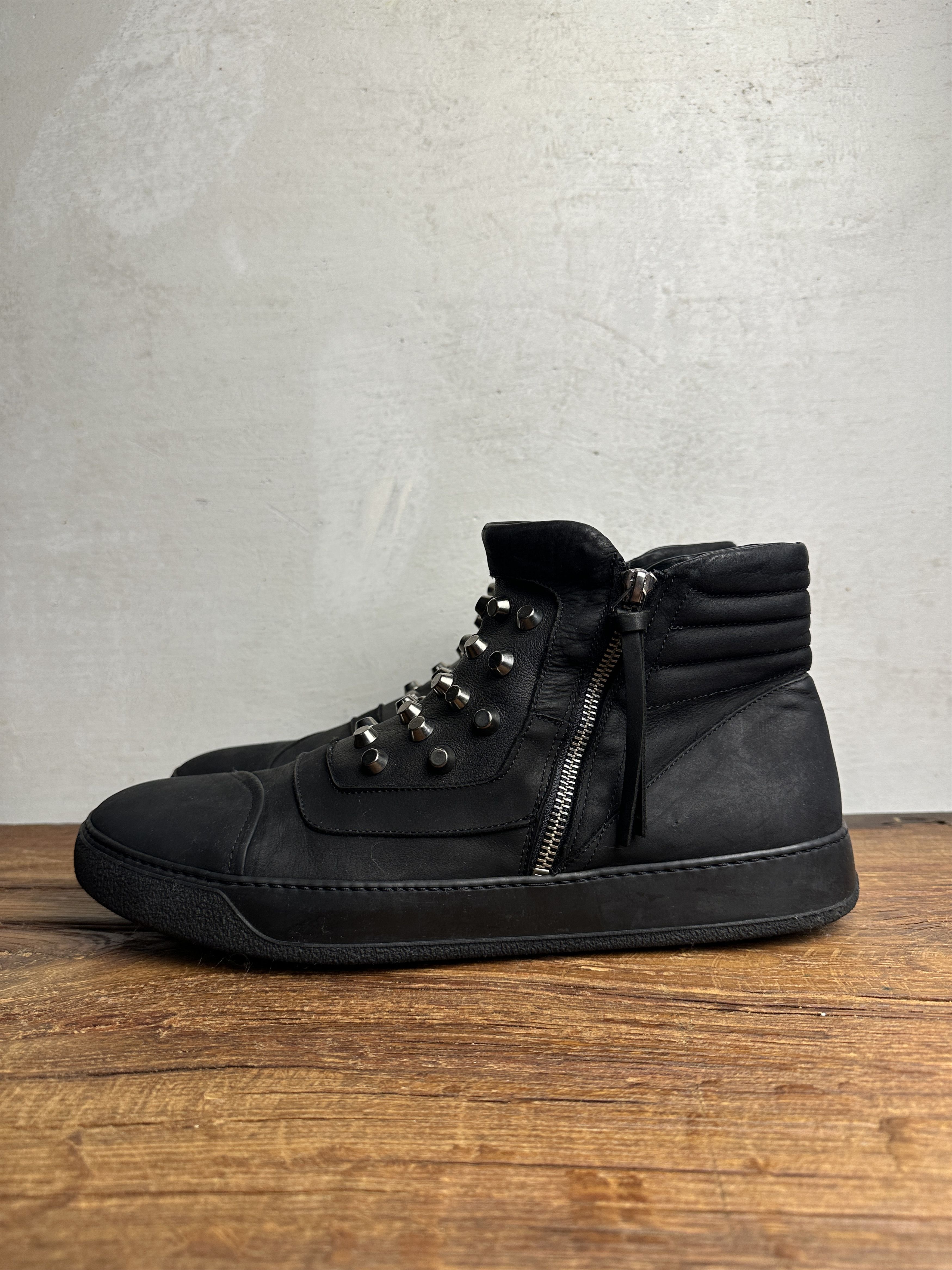 Bruno Bordese Bruno Bordese Black Leather Boots with Stud Size US 12 / EU 45 - 3 Thumbnail