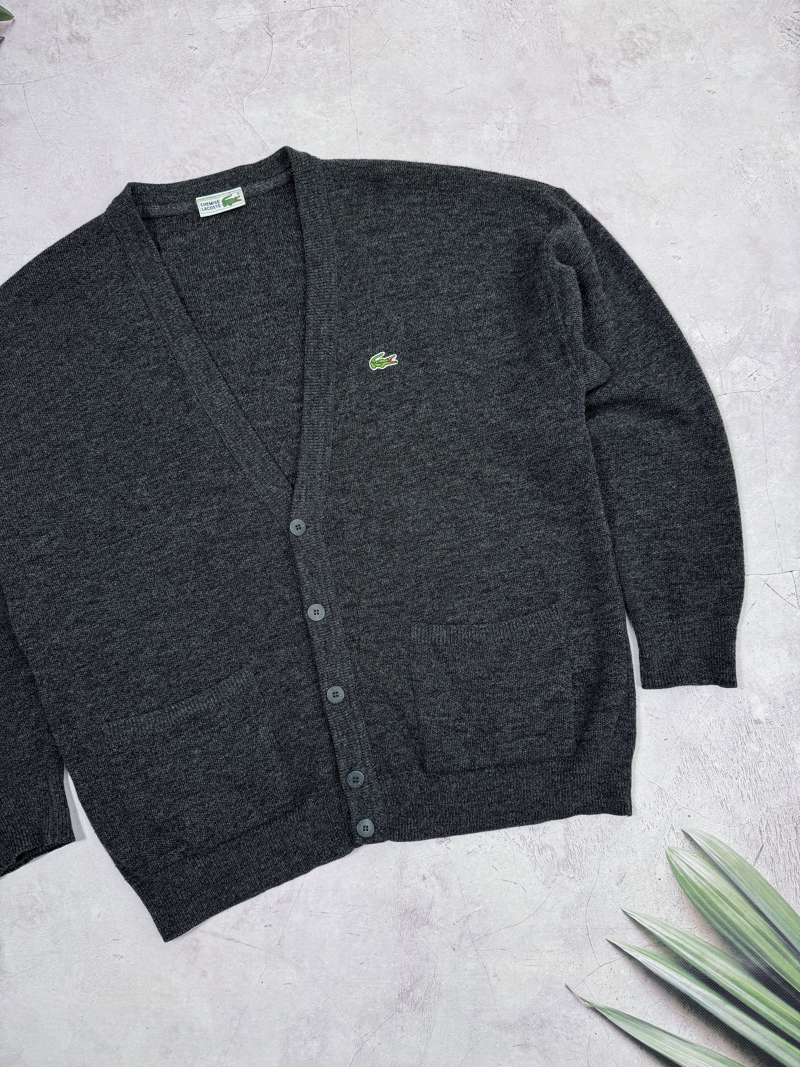 Lacoste 80s Chemise Lacoste Knit Cardigan Wool FRANCE Size US XL / EU 56 / 4 - 4 Thumbnail