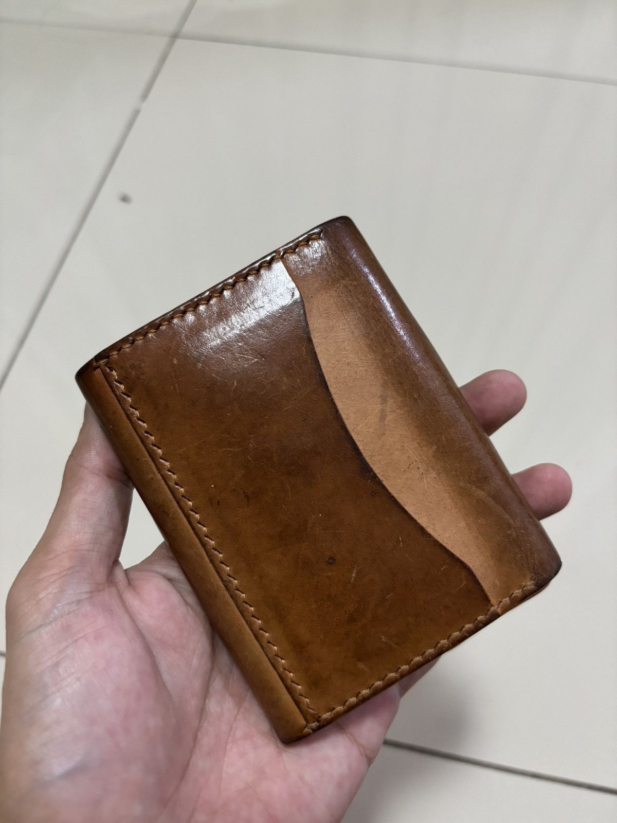 Handmade VINTAGE LEATHER WALLET HATO HASI BUTTON Size ONE SIZE - 2 Thumbnail