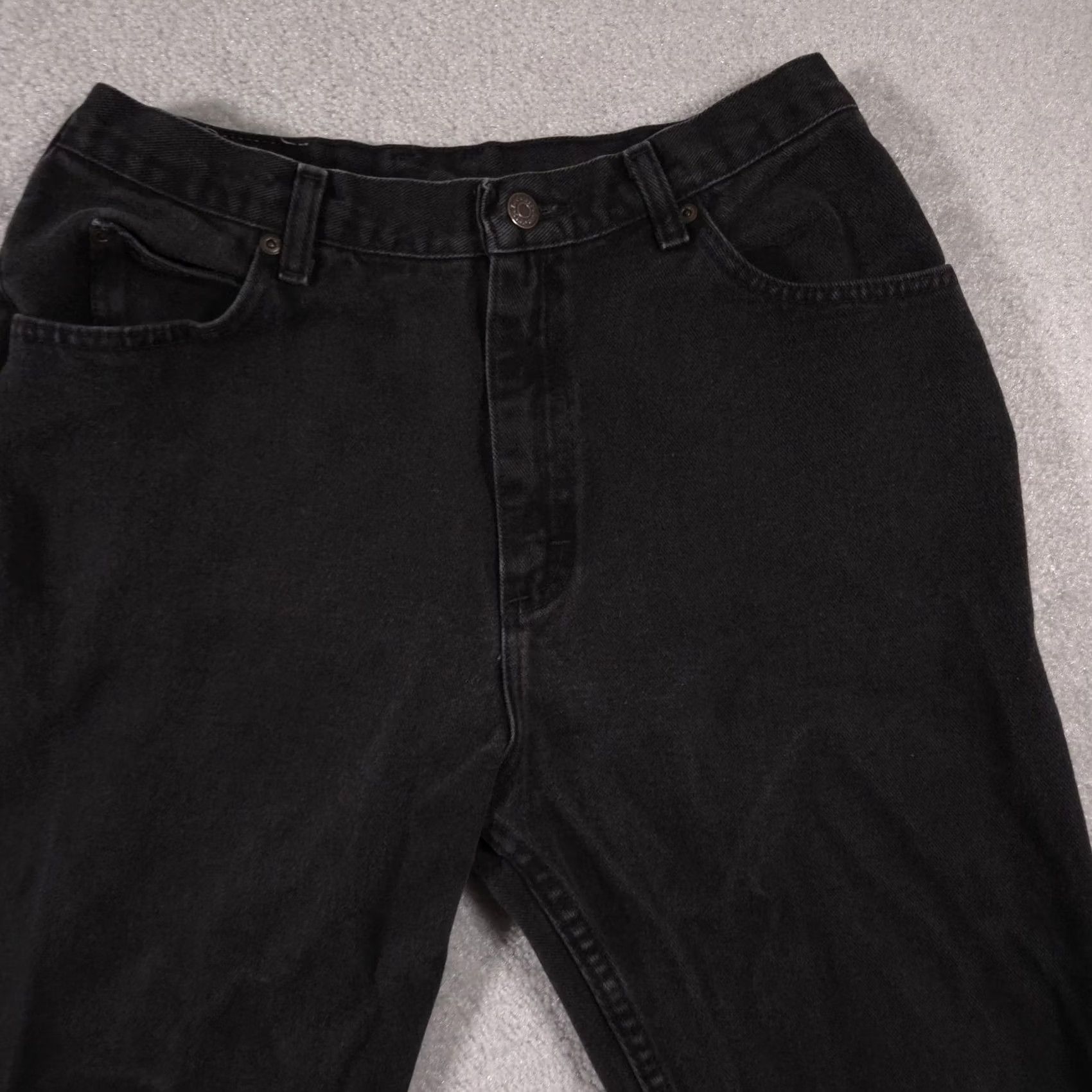 Lee VINTAGE? Lee Jeans Womens 12 Black Denim Tapered Leg High Rise 5-Pocket Zip Fly Lee Size 34" / US 12 / IT 48 - 3 Thumbnail