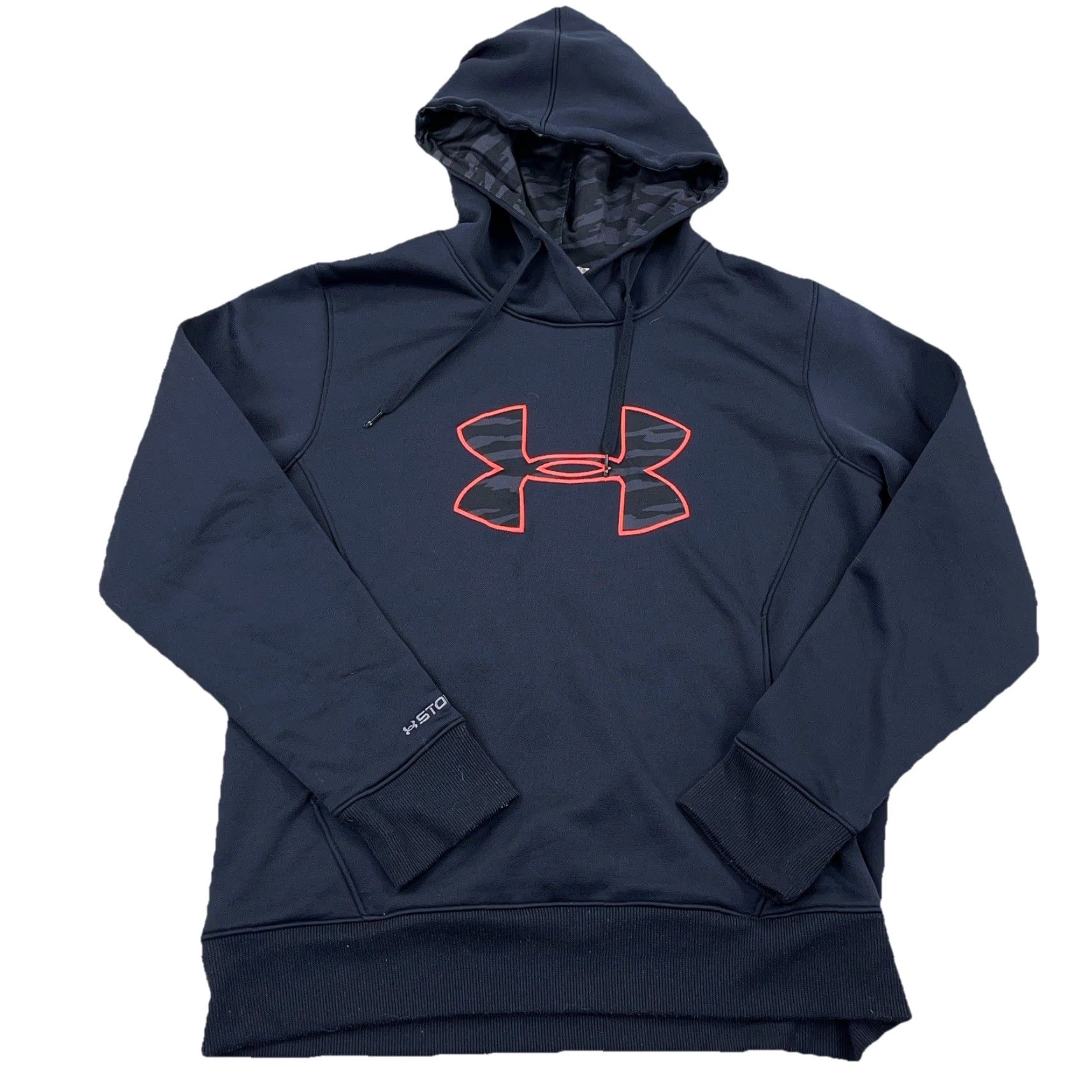 Under Armour Under Armor Hoodie Women Large Black Red Storm Semi Fitted Cold Gear Sweatshirt Size L / US 10 / IT 46 - 2 Thumbnail