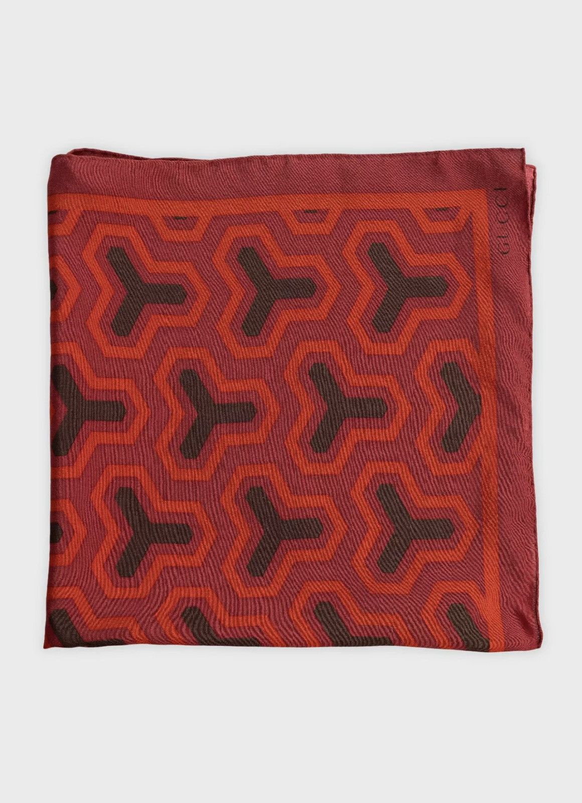 Gucci GUCCI Tom Ford FW 2000 Runway Printed Silk Scarf Demna logo Size ONE SIZE - 3 Thumbnail