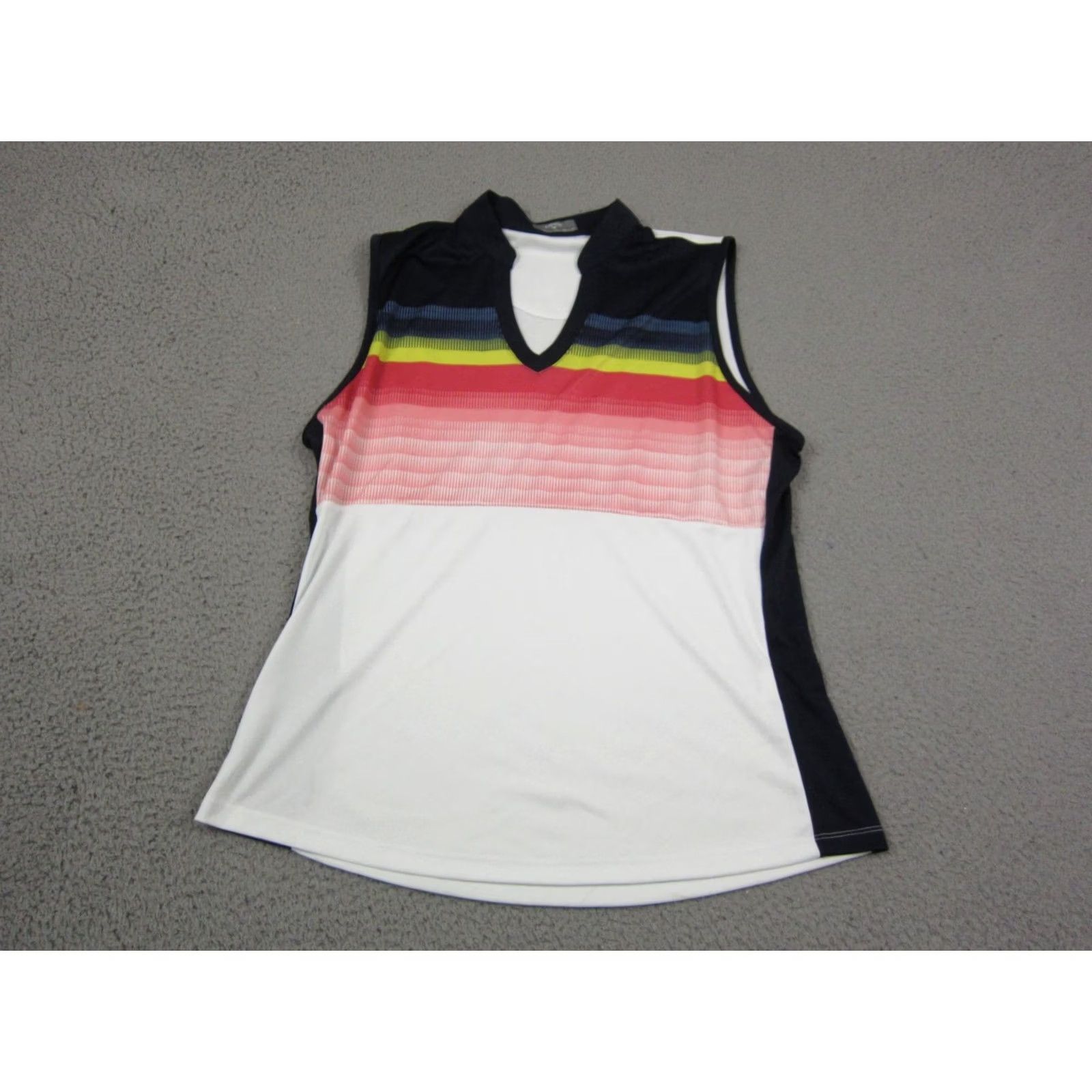 Callaway Callaway Shirt Womens XL White Striped Opti-Dri Golf Tank Sleeveless Classic Breathable Summer Casual Womens XL Size XL / US 12-14 / IT 48-50 - 2 Thumbnail