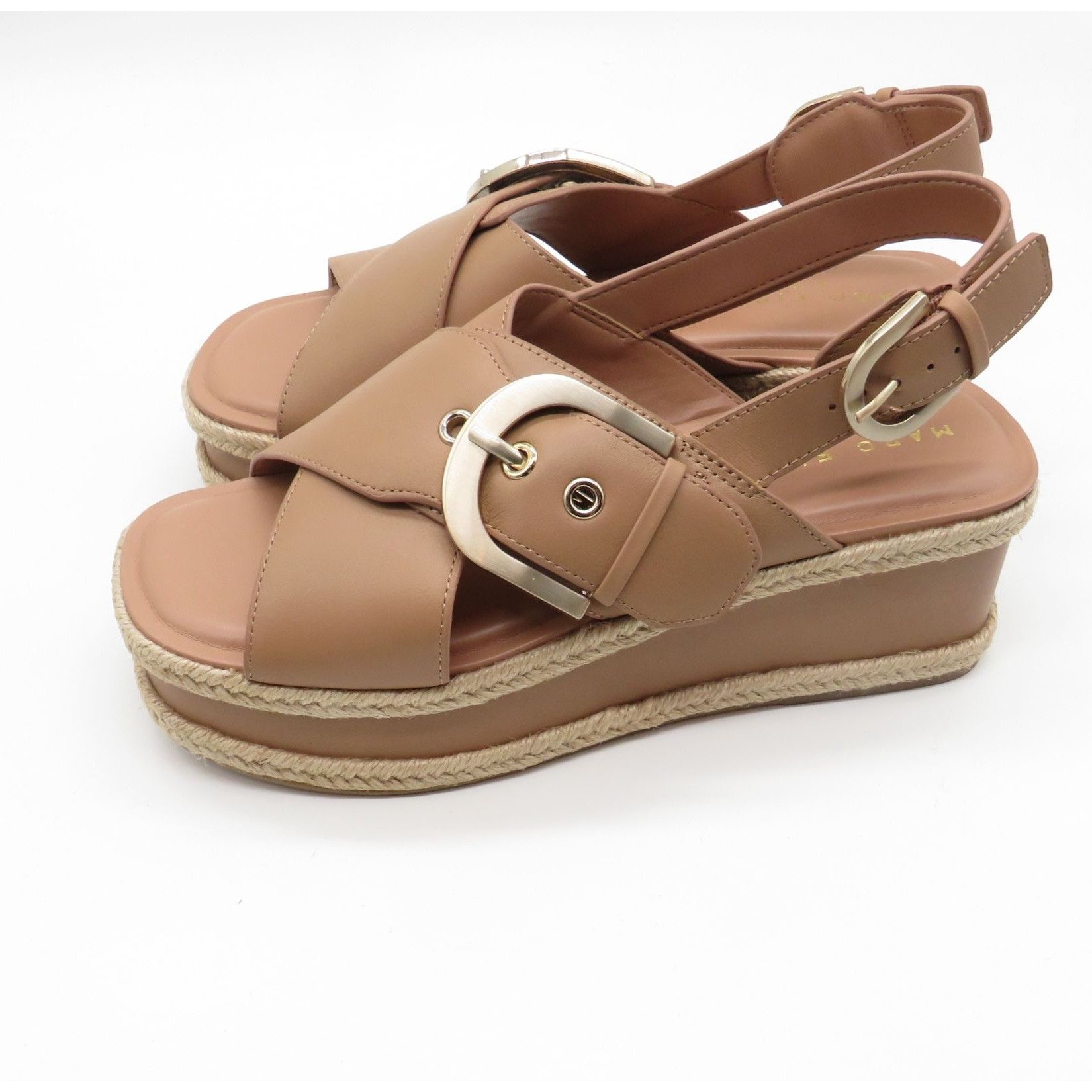 Other Marc Fisher Women's Espadrille Sandals Tan Faux Leather Adju Size US 7 / IT 37 - 5 Thumbnail