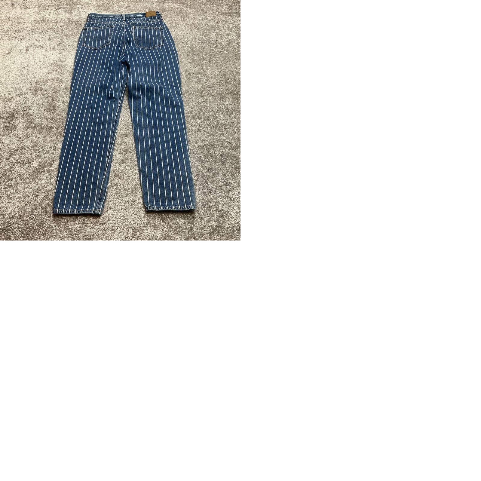 American Eagle Outfitters American Eagle Mom Jeans Womens 6 Blue Denim Dark Wash Striped Straight 29x28 Size 29" - 9 Thumbnail