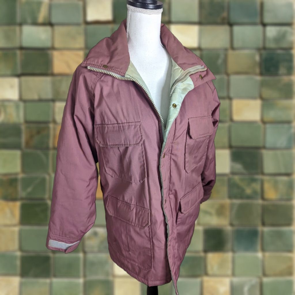 Vintage VINTAGE Woolrich Jacket Coat Sz L The Woolrich Woman Pink Plaid Cotton Blend Lined Wool Blend USA 42 Bust 28 Length 40 Waist Womens Size L / US 10 / IT 46 - 1 Thumbnail