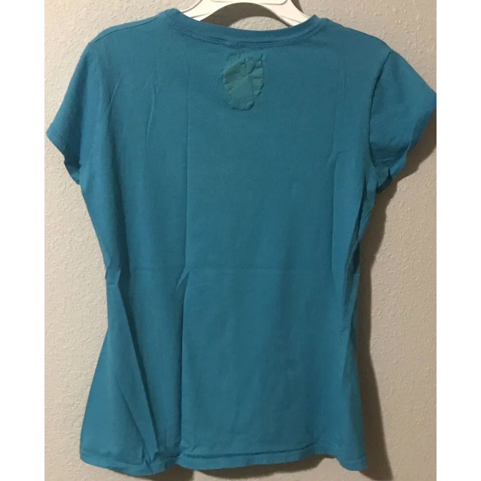 Olive Live Life Green Blue Tee Shirt Short Sleeve Size Medium Guitar T-Shirt Women Juniors Cap Sleeve Logo Rock Summer Blue Mens? Size M / US 6-8 / IT 42-44 - 2 Thumbnail