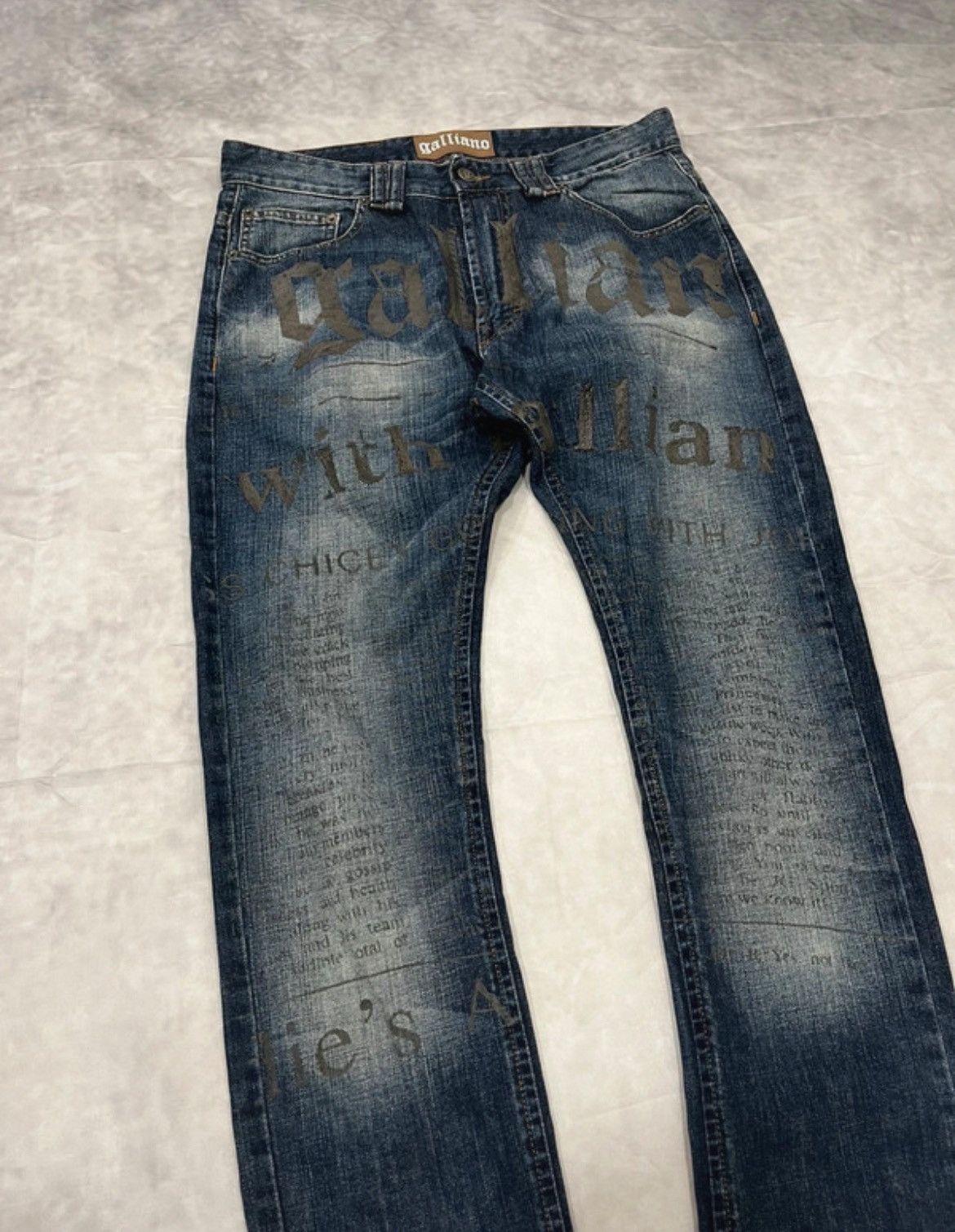 John Galliano Galliano Newspaper Denim | Grailed