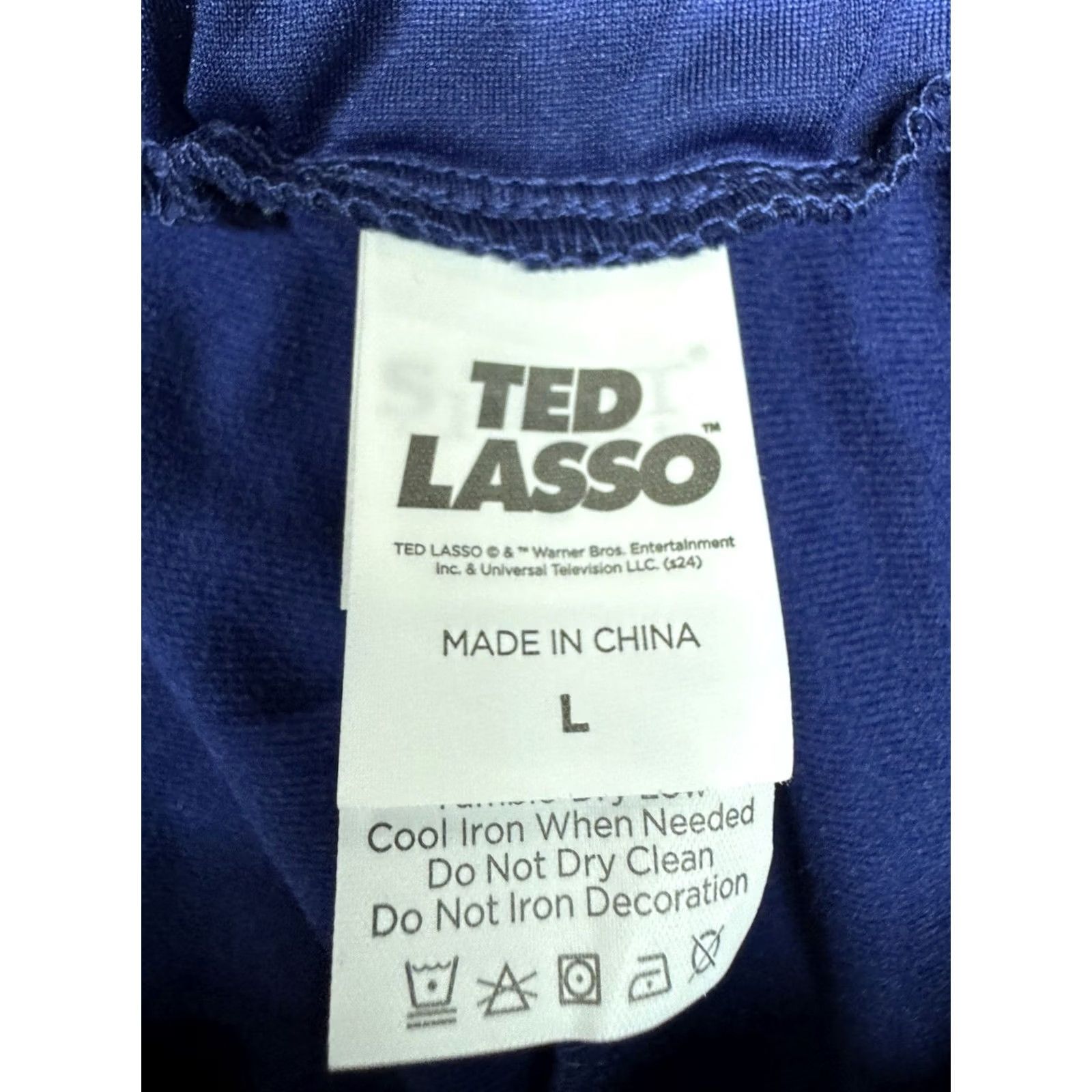 ESPIRIT Ted Lasso AFC RICHMOND Men's L Blue Track Pants Zippered Bottom Spirit Costume Size US 33 - 2 Thumbnail
