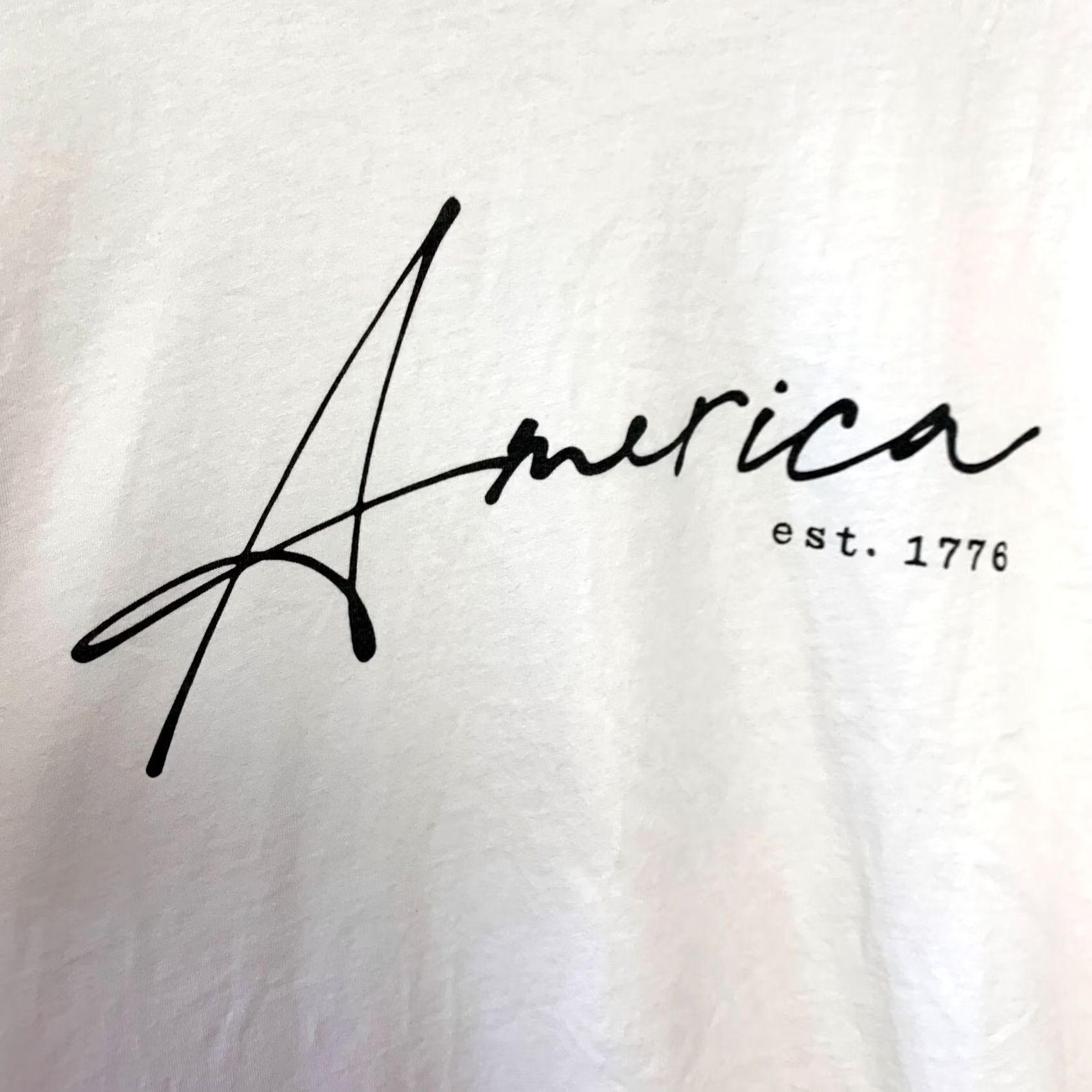 Vintage Oat Collective America Est. 1776 White Black Tee T-Shirt Womens Large Size L / US 10 / IT 46 - 4 Thumbnail
