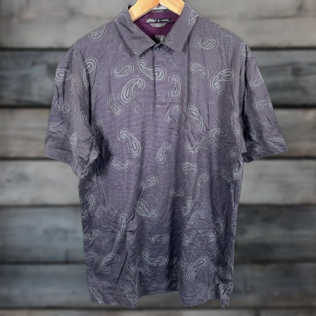 Nike Nike Tiger Woods Polo Shirt Men's 2XL Dark Red Paisley Mercerized Cotton Shirt Size US XXL / EU 58 / 5 - 1 Thumbnail