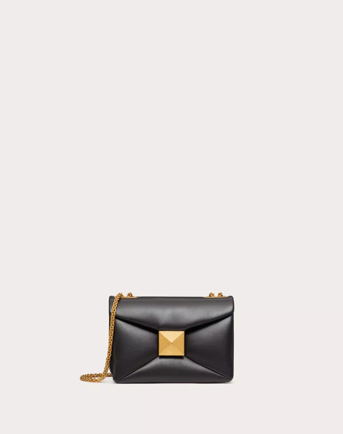 Valentino oc11z0725 Size:OS/One Stud Nappa Bag With Chain in Black Size ONE SIZE - 1 Thumbnail