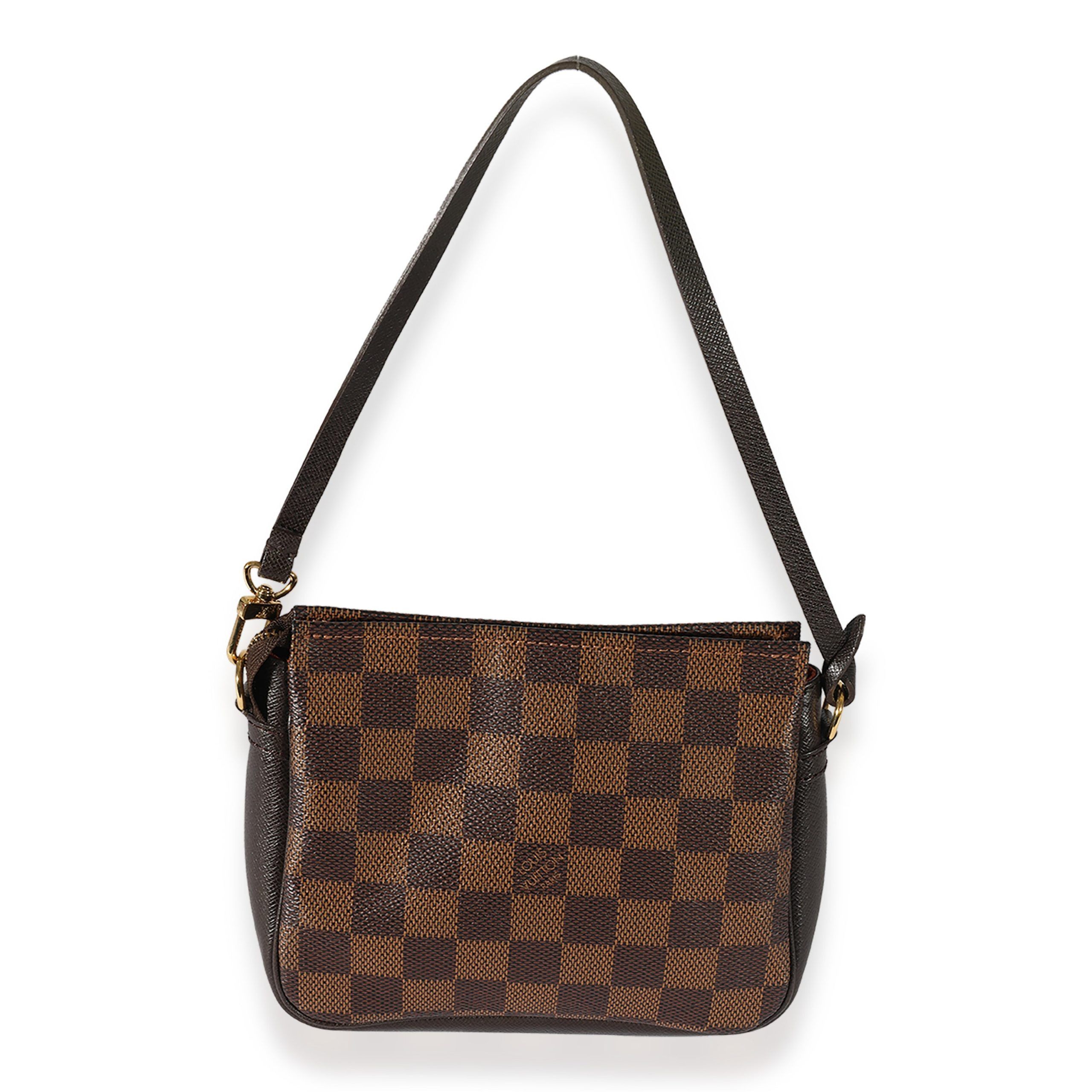 image of Louis Vuitton Damier Ebene Trousse Make Up Bag in Brown, Women's