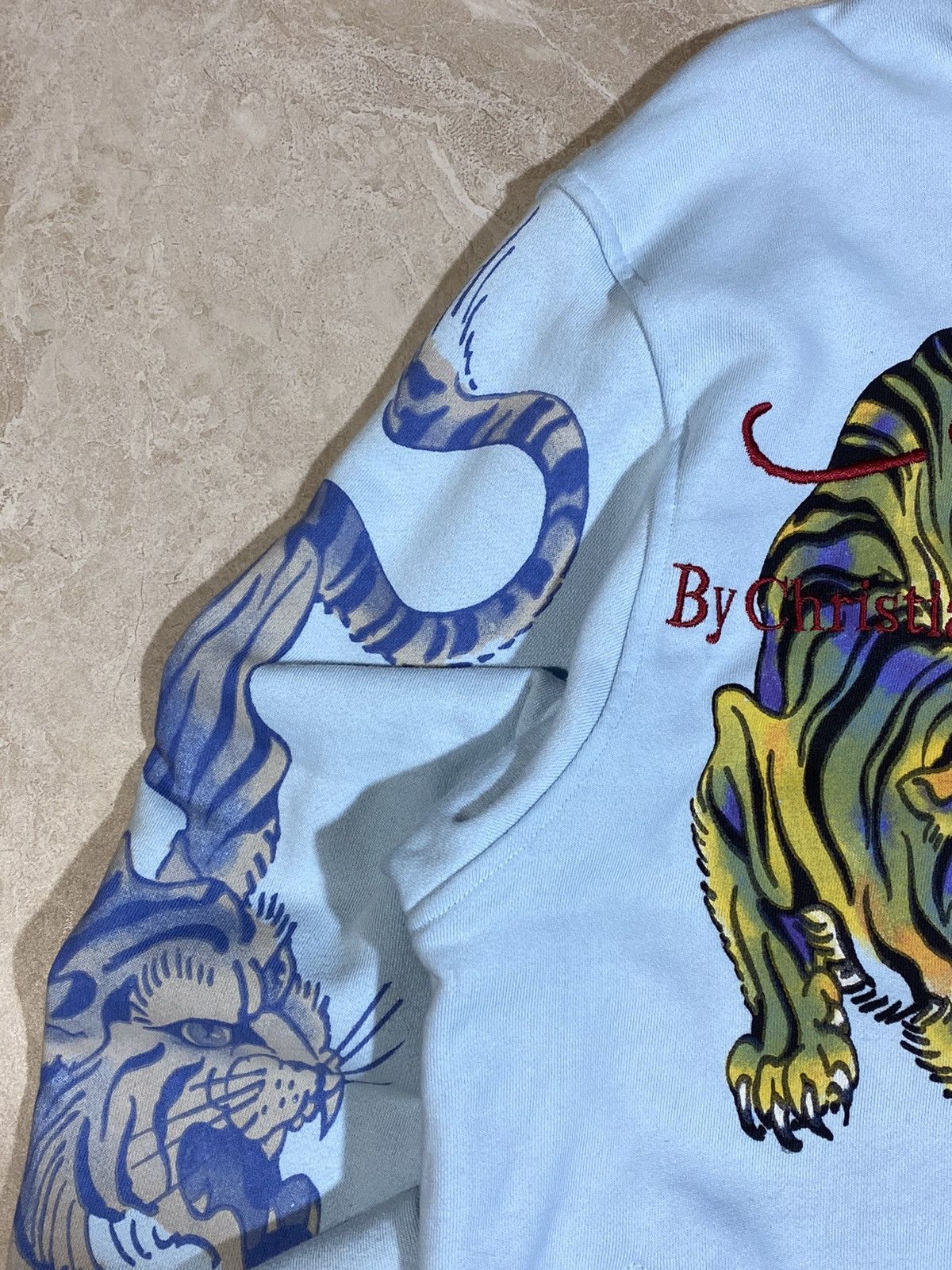 Ed Hardy × Japanese Brand Ed Hardy y2k hype streetwear style light blue zip hoodie Size US M / EU 48-50 / 2 - 10 Thumbnail