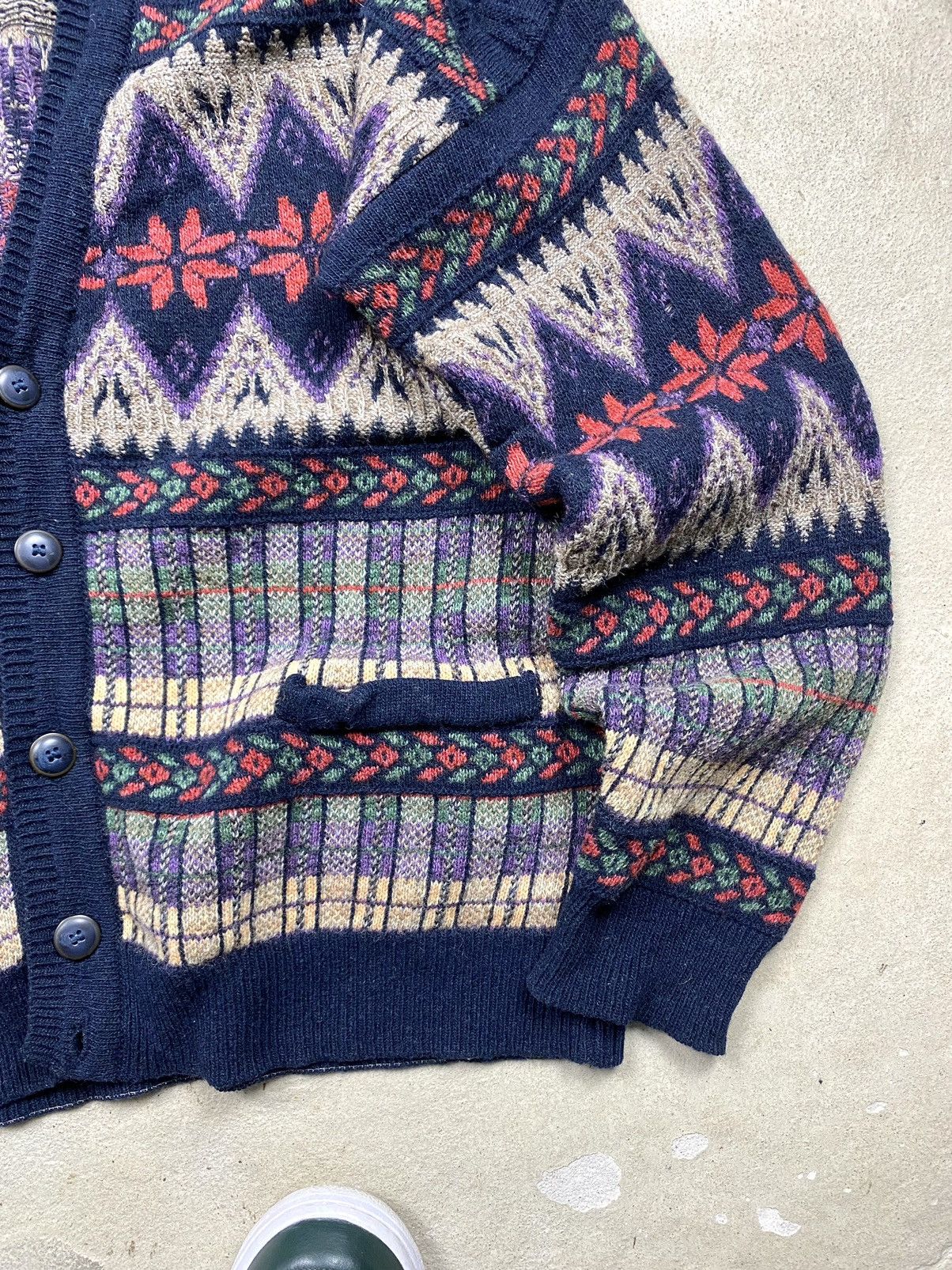 Coogi Rare! Vintage 90’s Knit Pattern Cardigan Sweater Coogi Style Size US L / EU 52-54 / 3 - 5 Thumbnail
